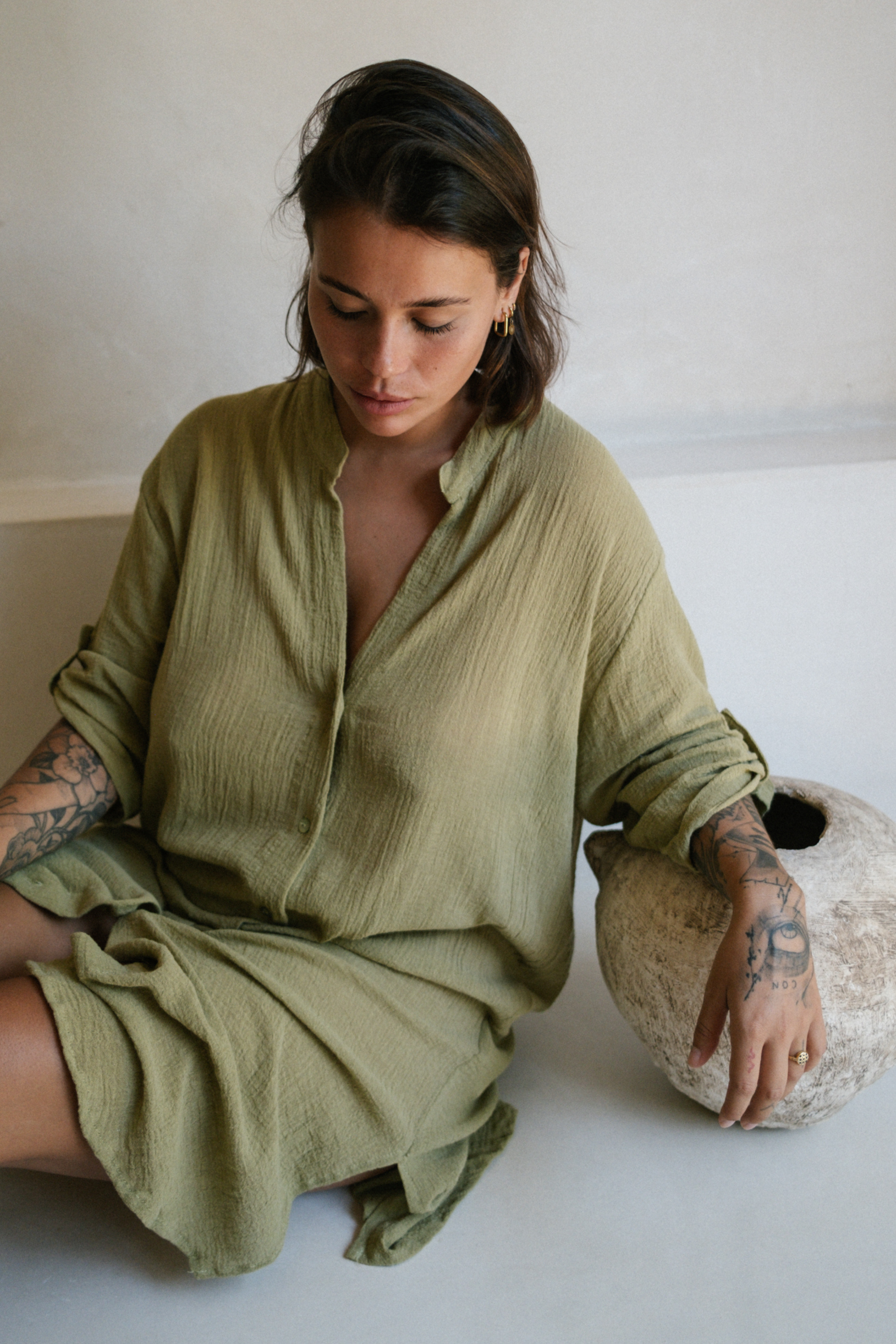 Long Chiffon Capri Shirt