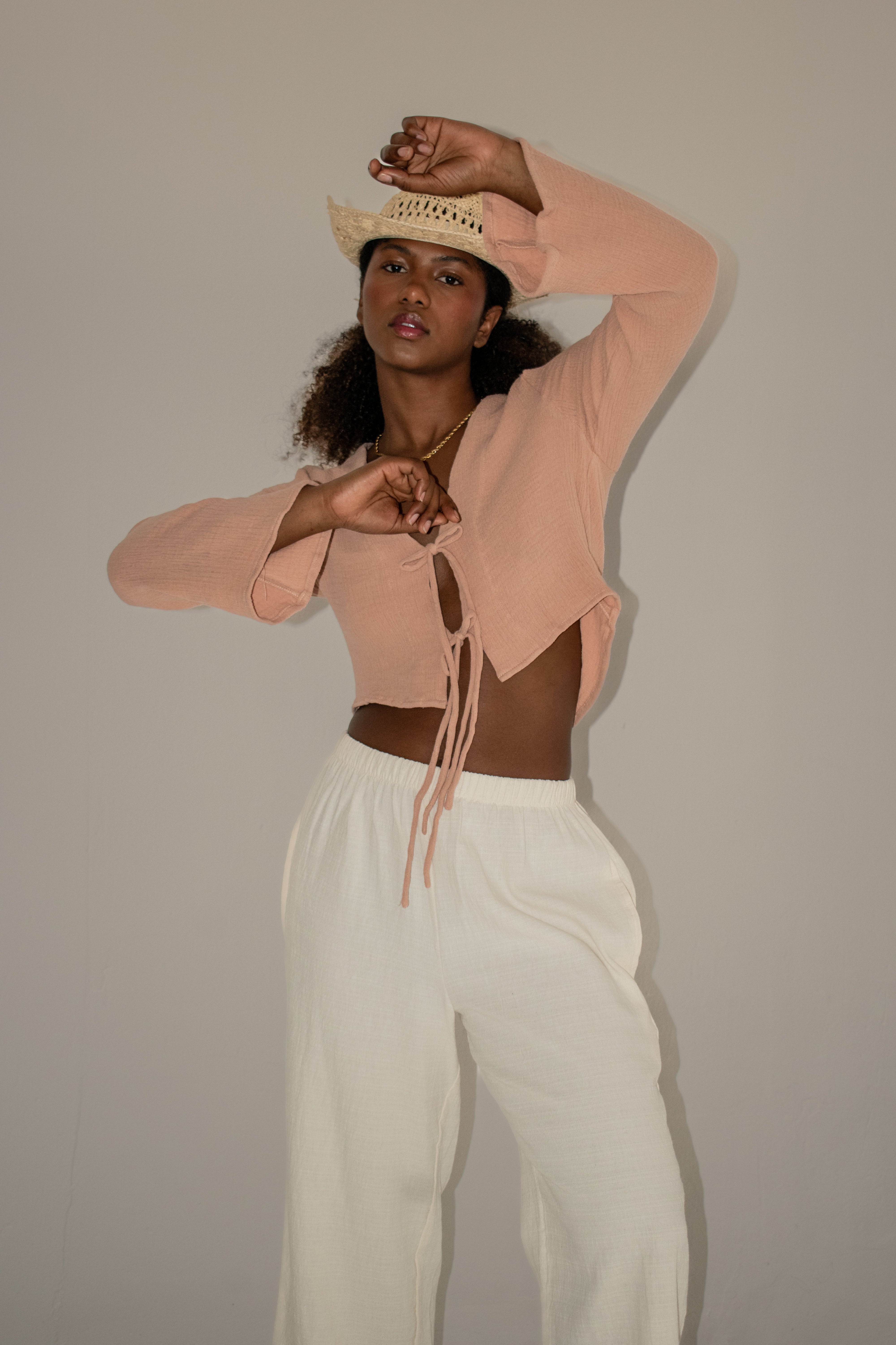 Blusa Atardecer de Algodón con Escote en V