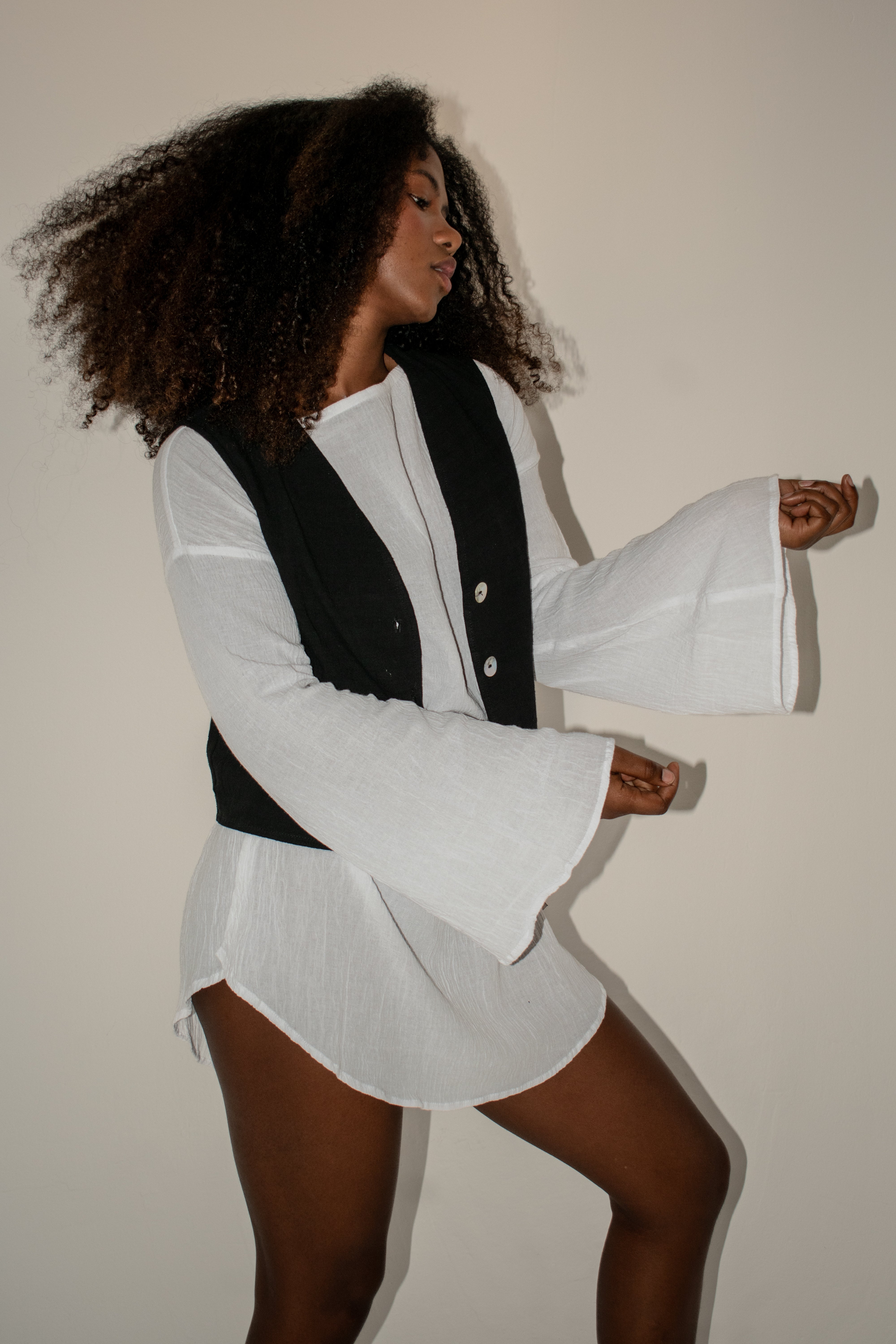 Soleil Cotton Dress with Loose Sleeves