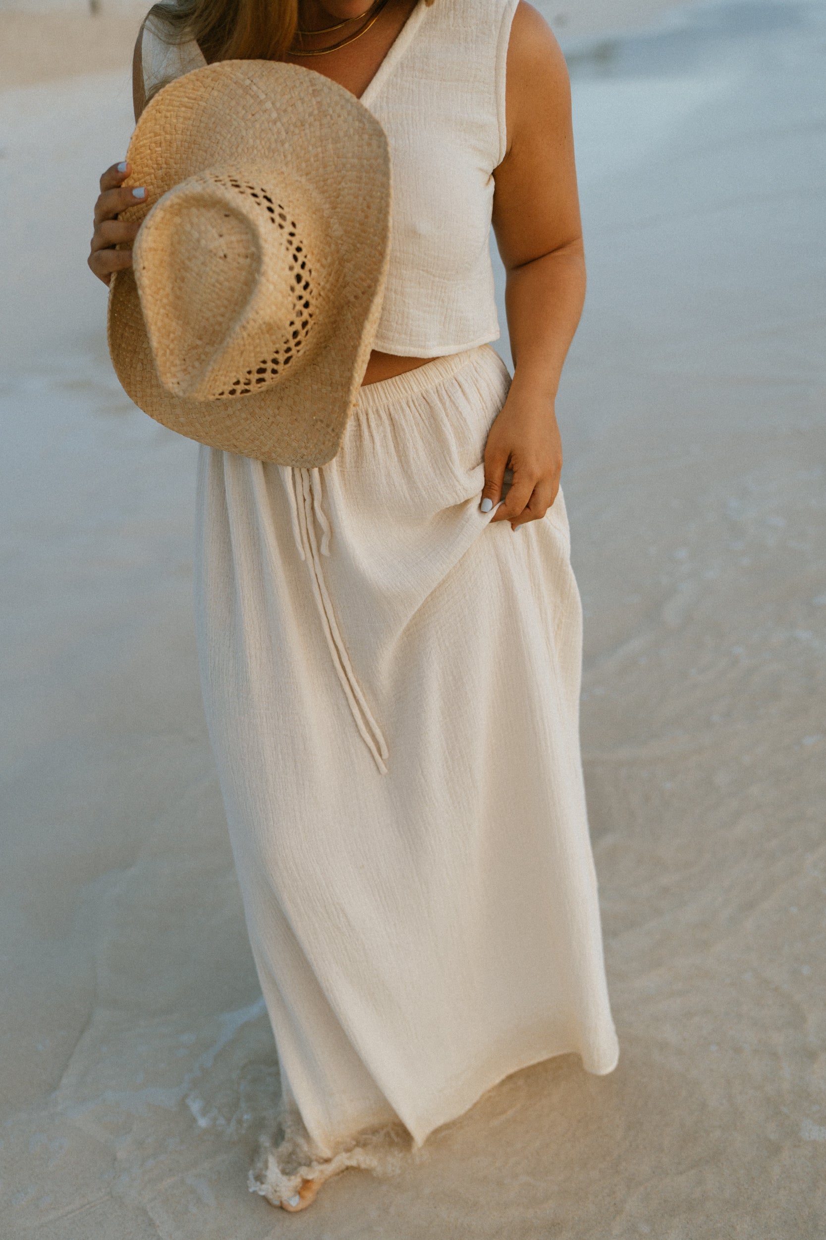 Kiin Long Skirt Set with Positano Cotton Vest