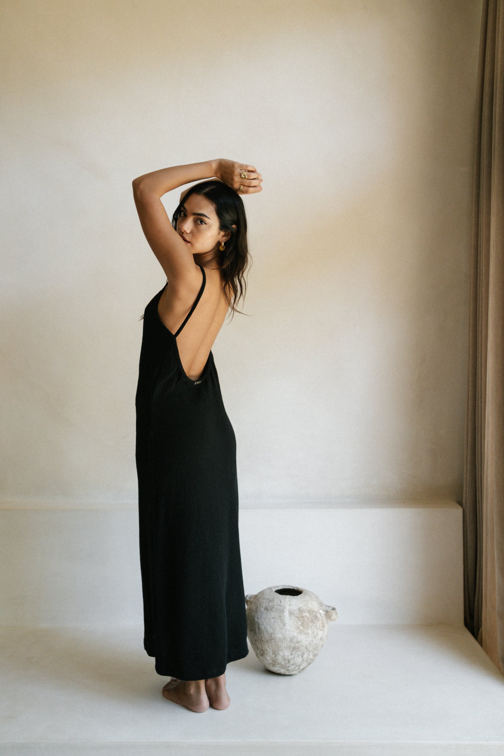 Cotton Island Dress with Straps