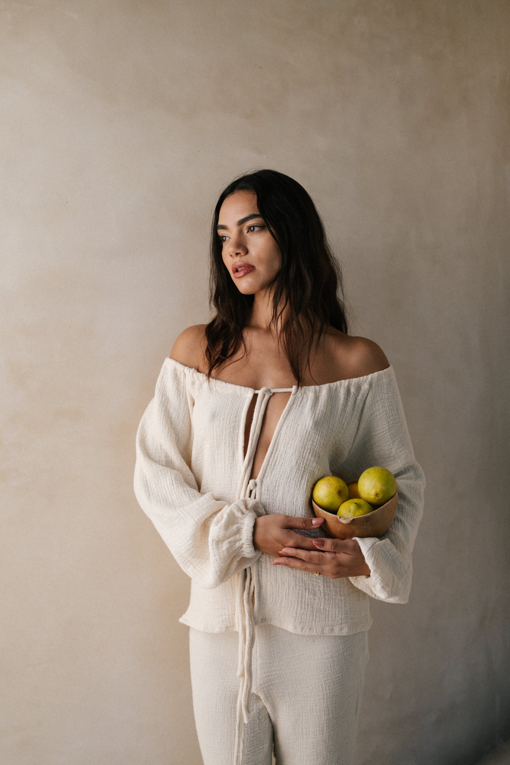 Cotton Dawn Blouse with Cuffs on Sleeves