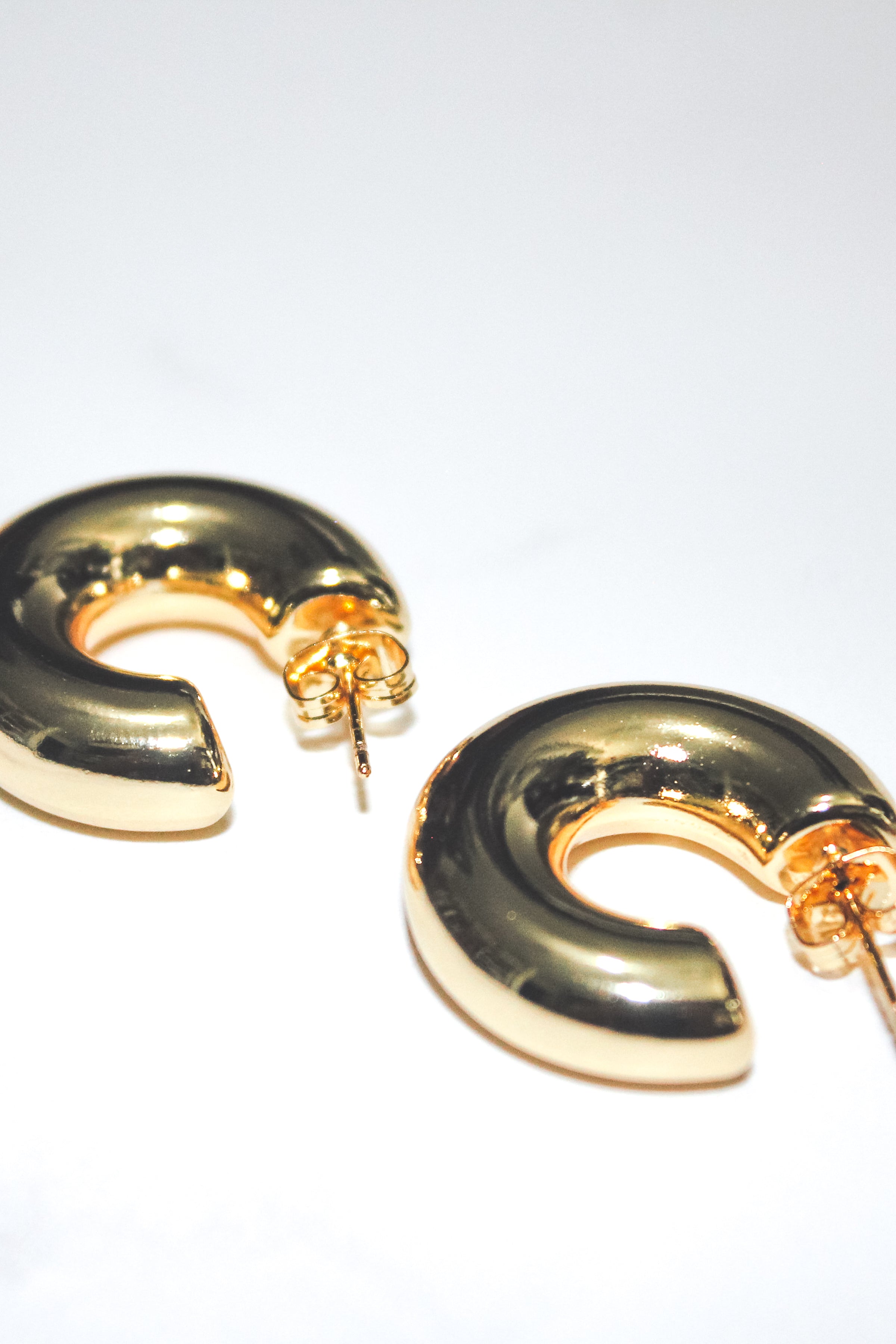 Aretes Hoop Chunky de Oro Laminado