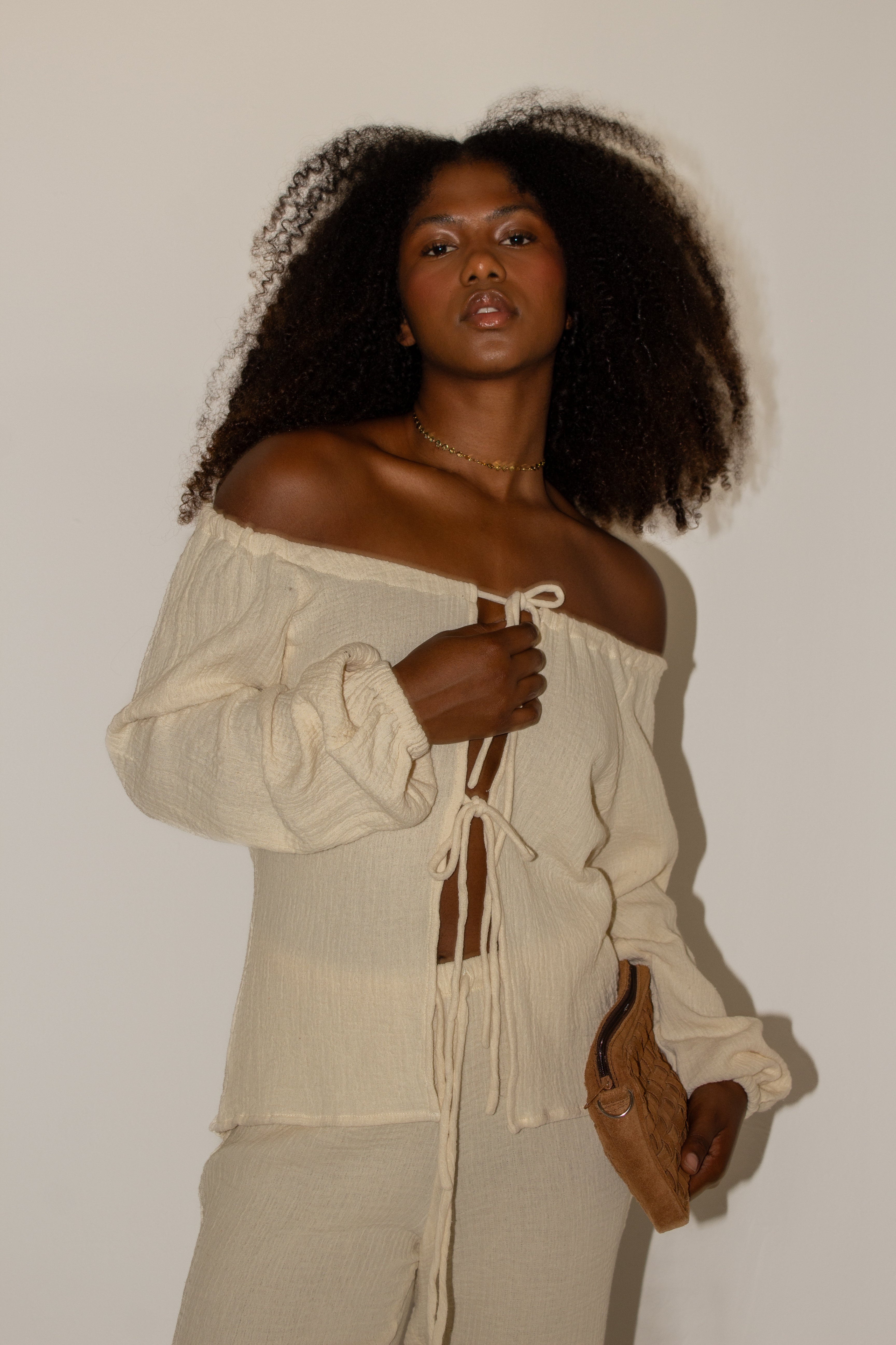 Cotton Dawn Blouse with Cuffs on Sleeves