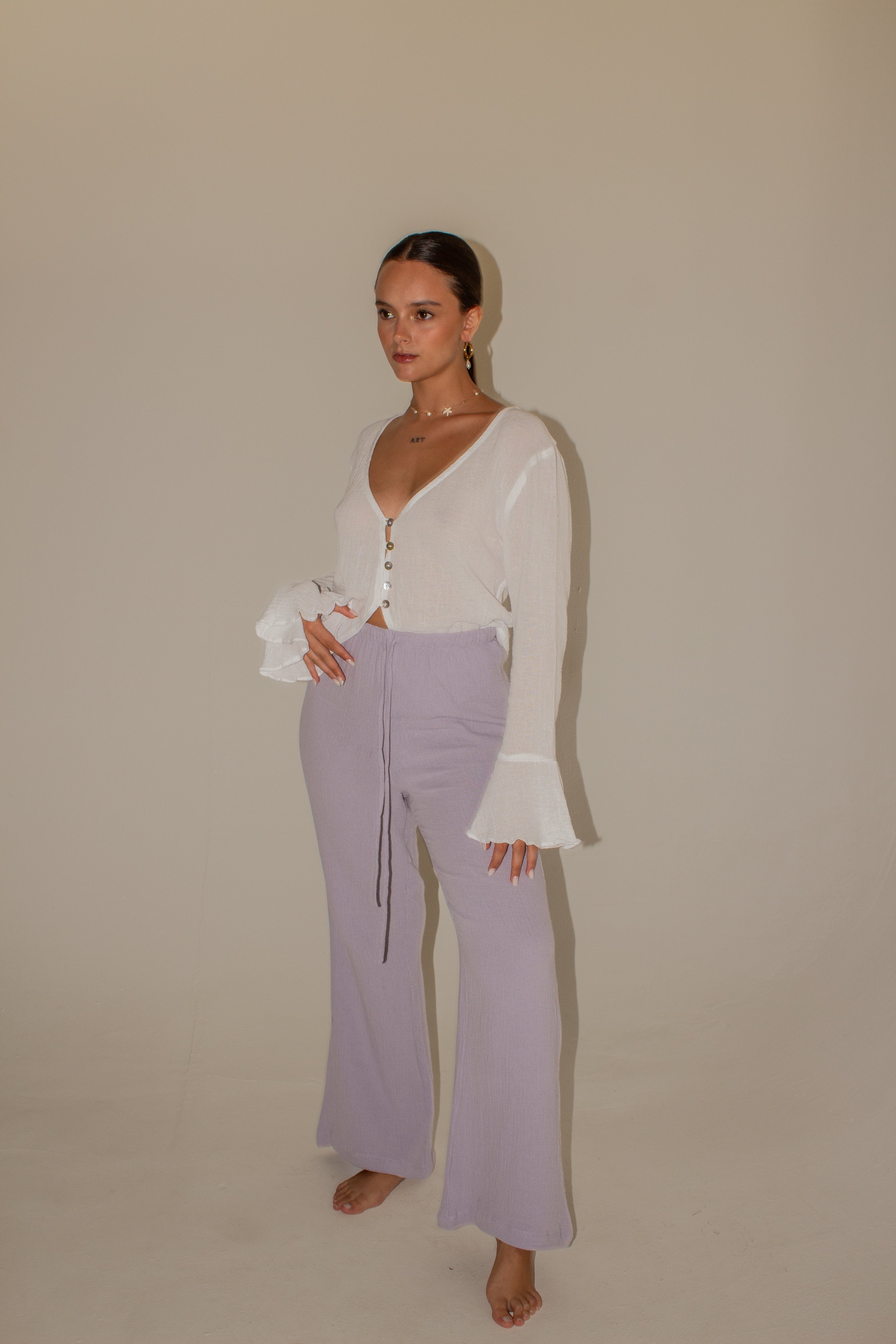 Lucia Chiffon Blouse with Loose Sleeves