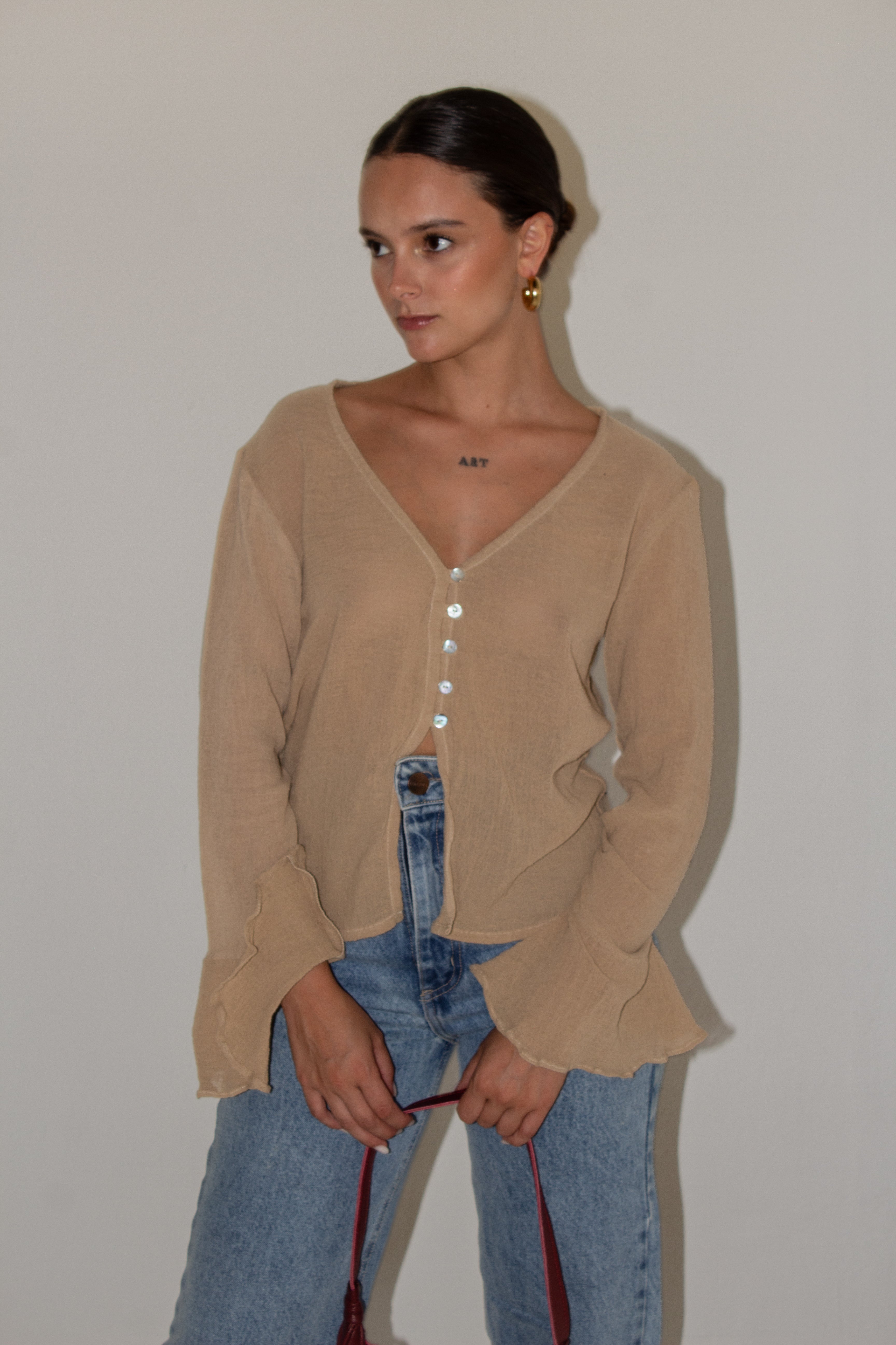 Lucia Chiffon Blouse with Loose Sleeves