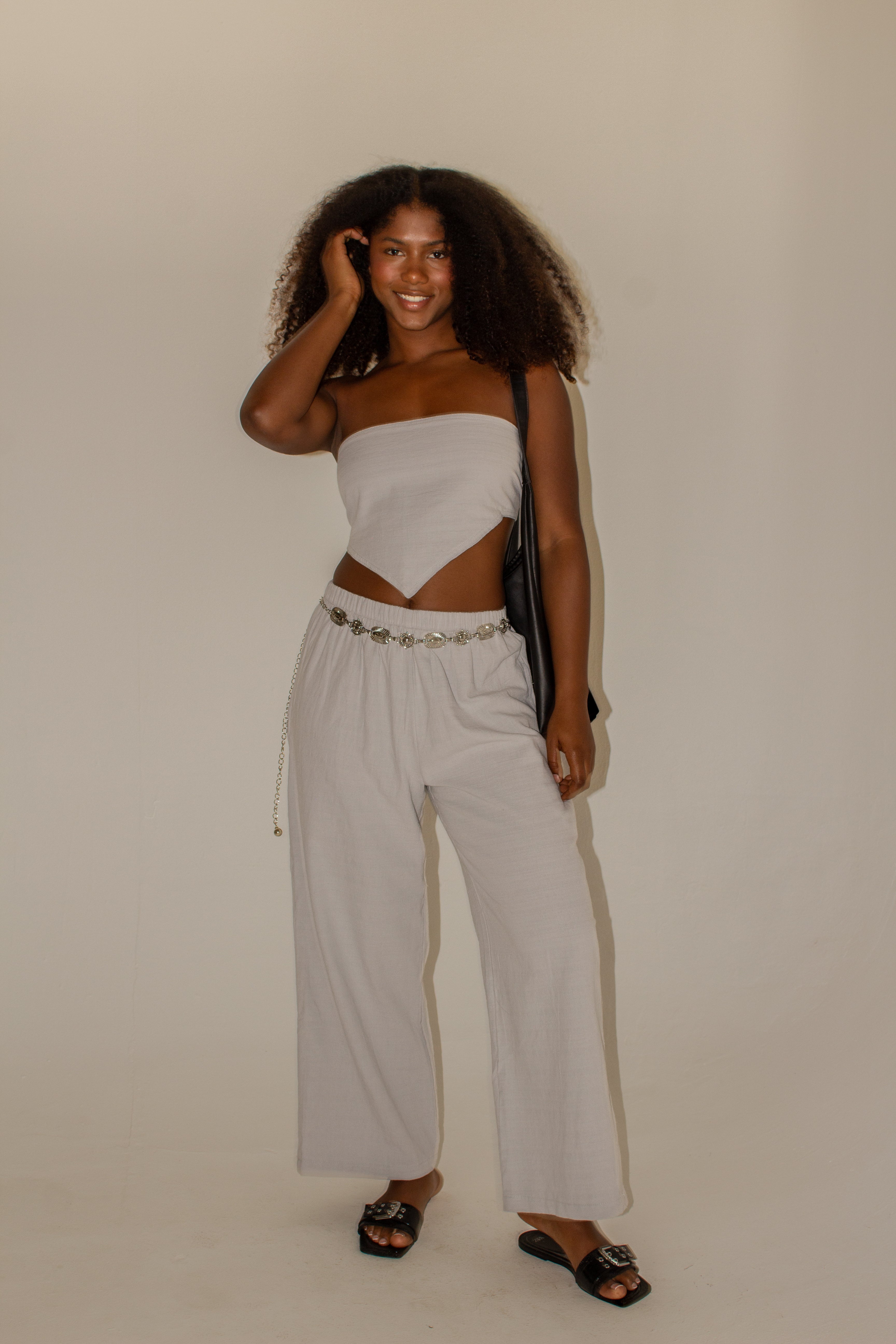 Serena Pants Set with Amalia Strapless Linen Top