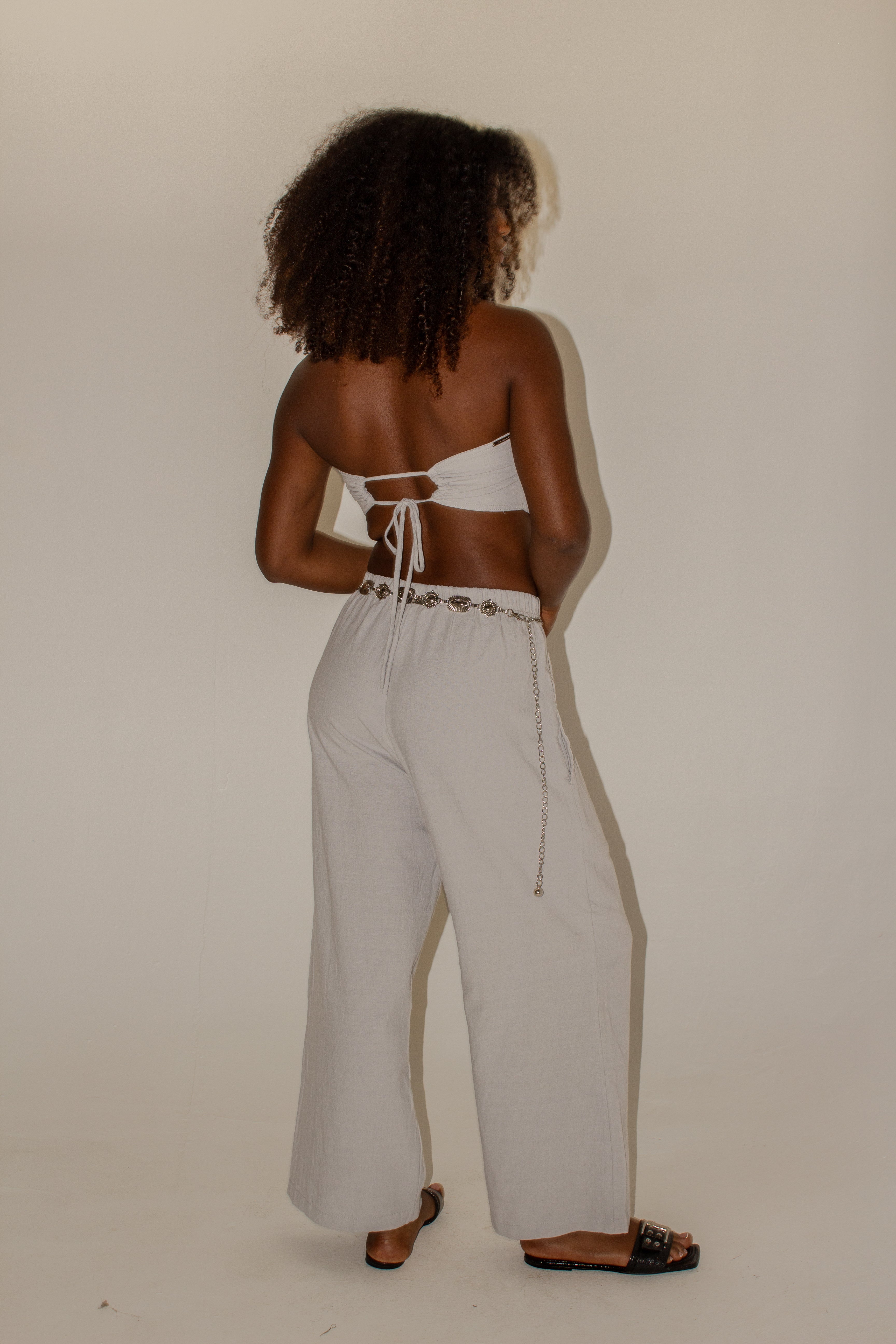 Serena Pants Set with Amalia Strapless Linen Top