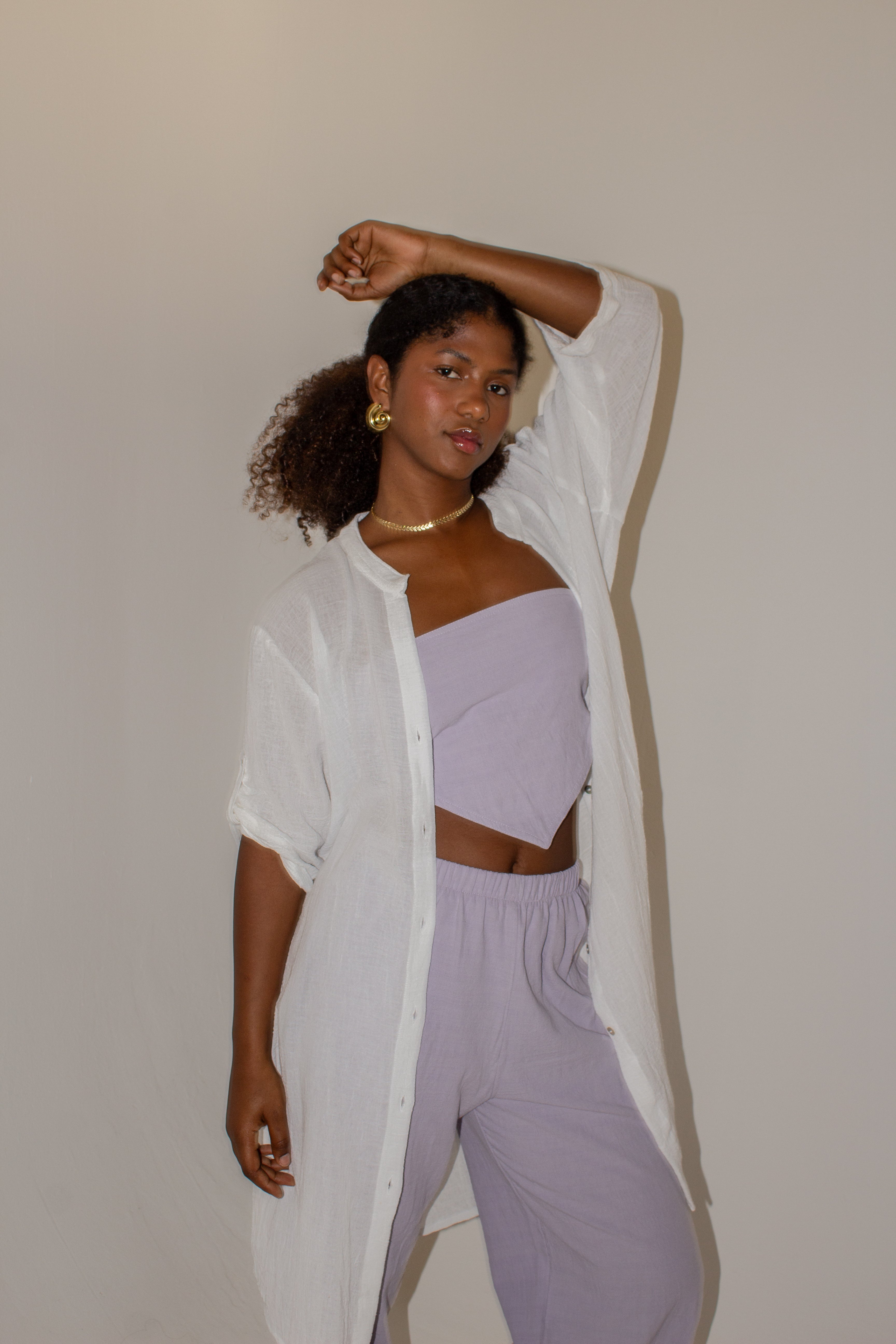 Long Chiffon Capri Shirt