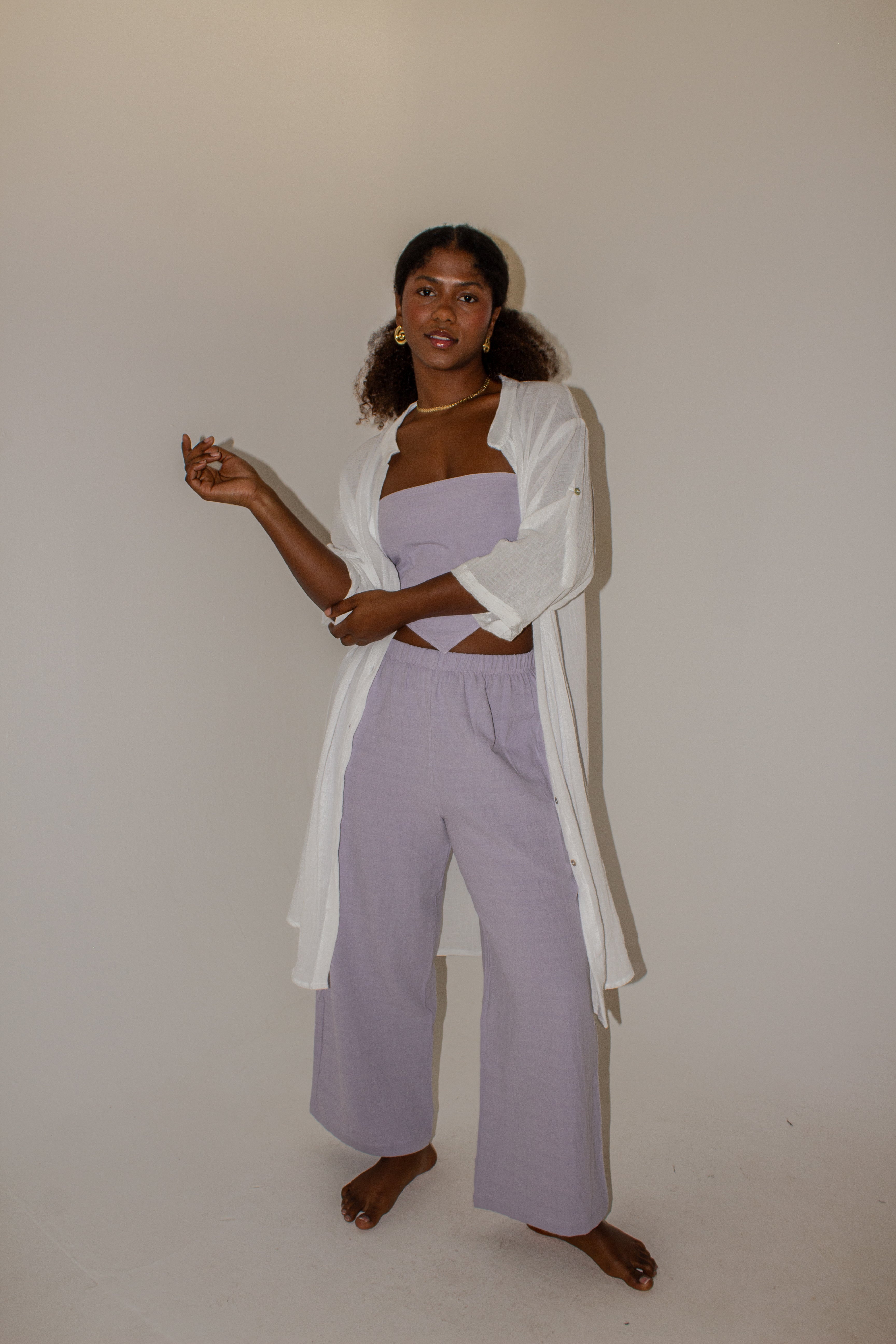 Long Chiffon Capri Shirt