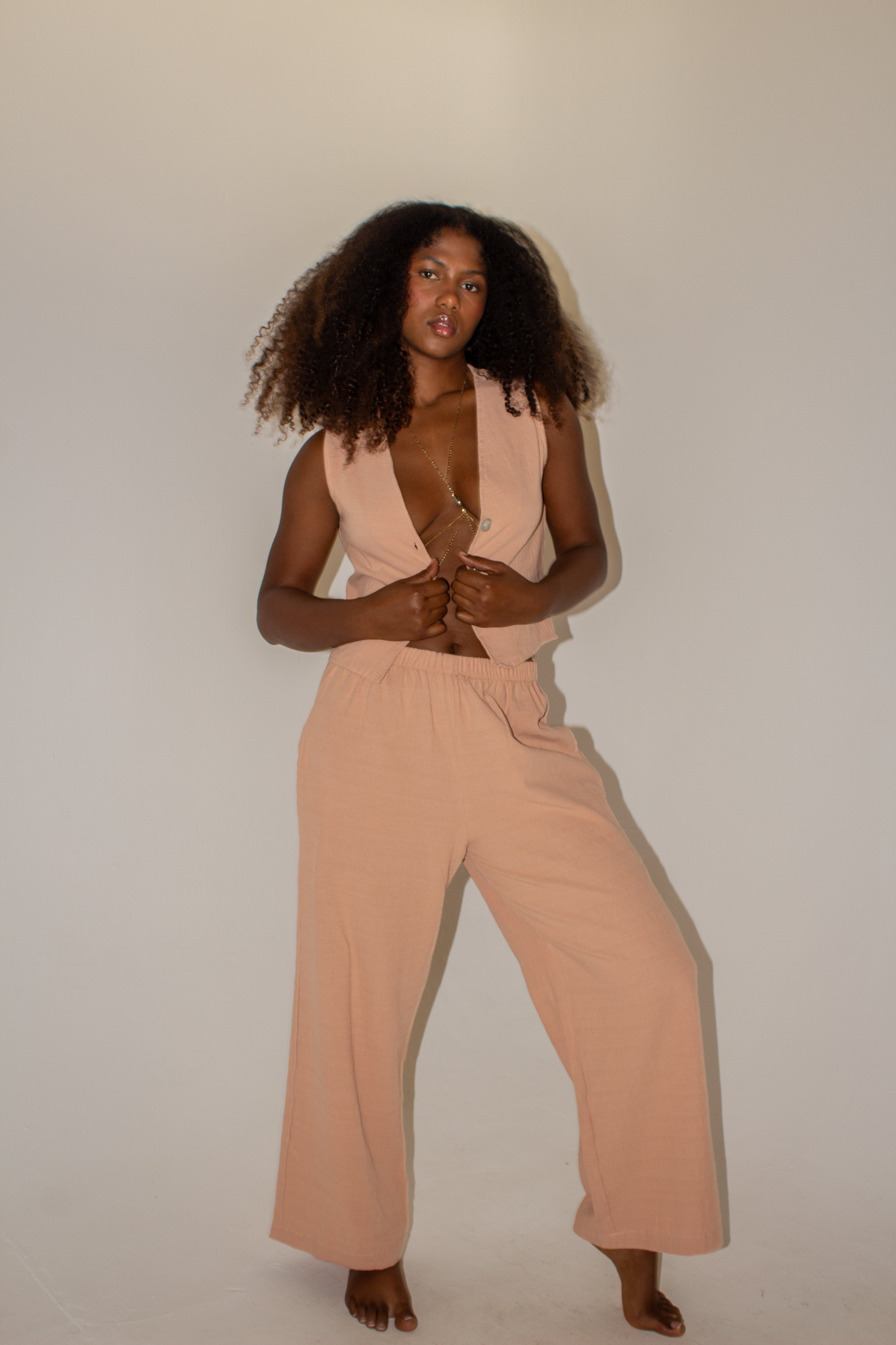 Chaleco Amalfi de Manta Cotton con Botones