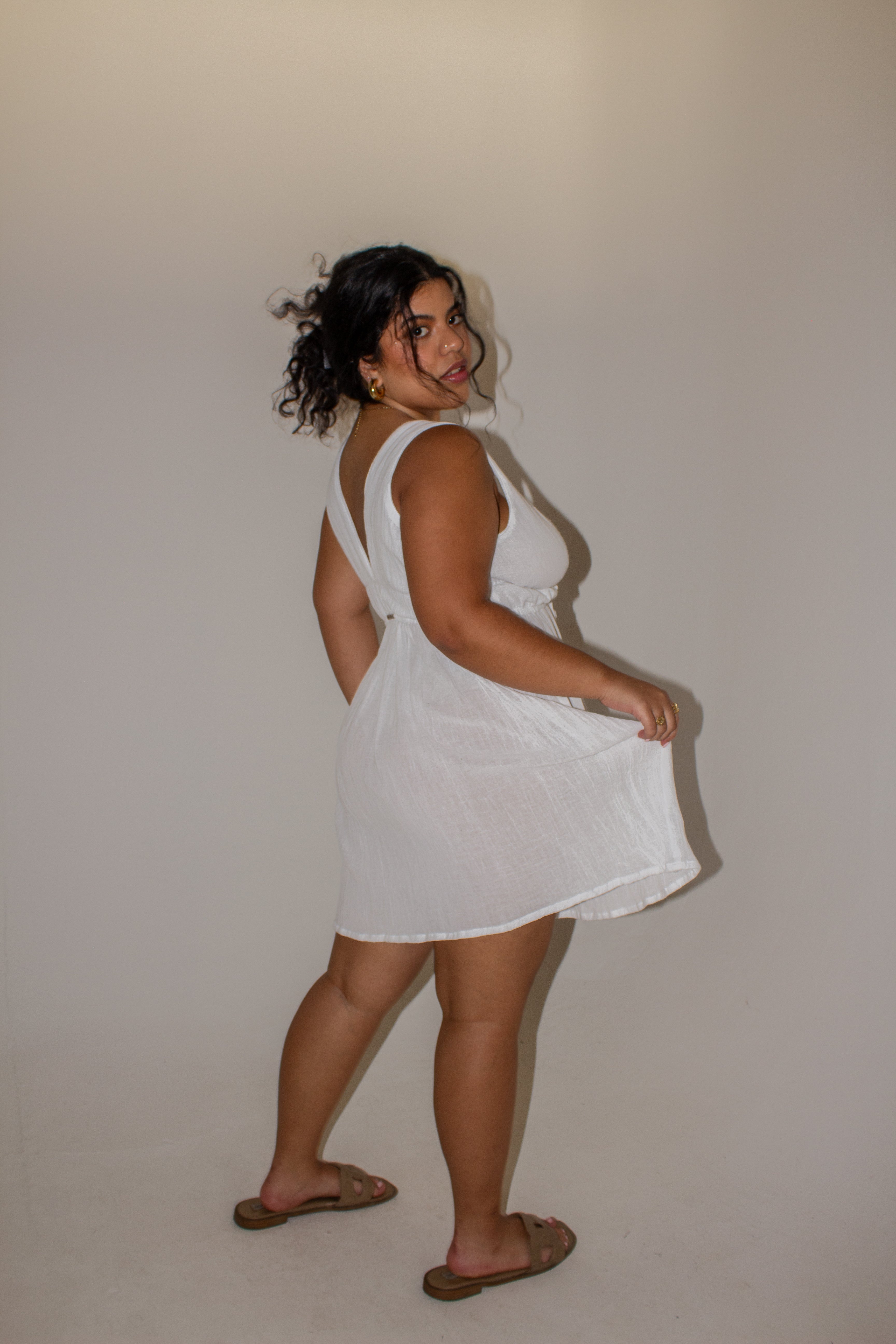 Estela Short Sleeveless Chiffon Dress
