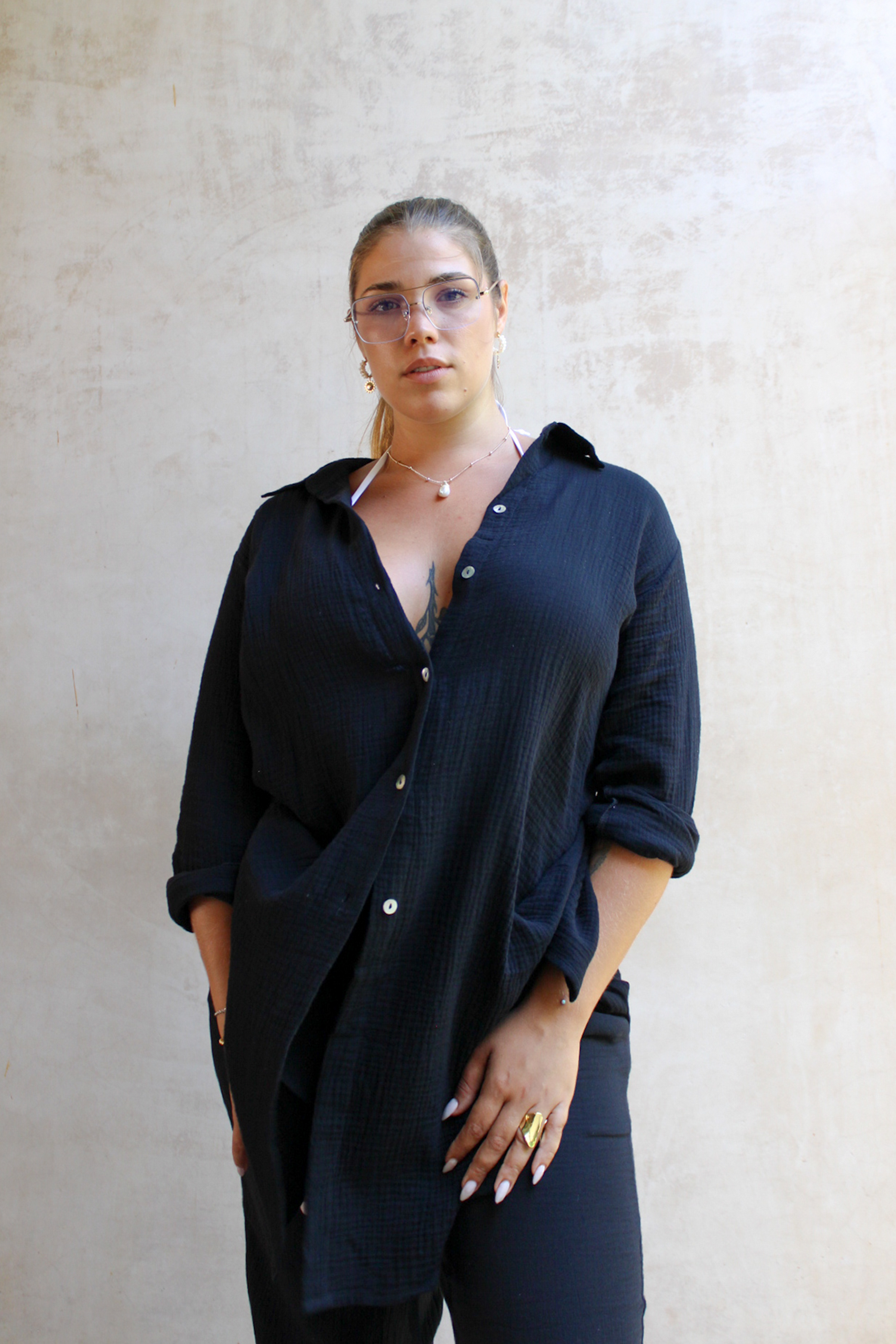 Camisa Roma de Bambilina Larga con Mangas