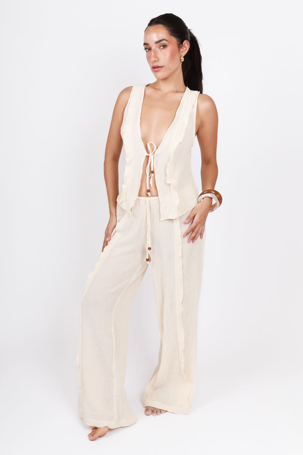 Chaleco Agua con Olanes al Frente