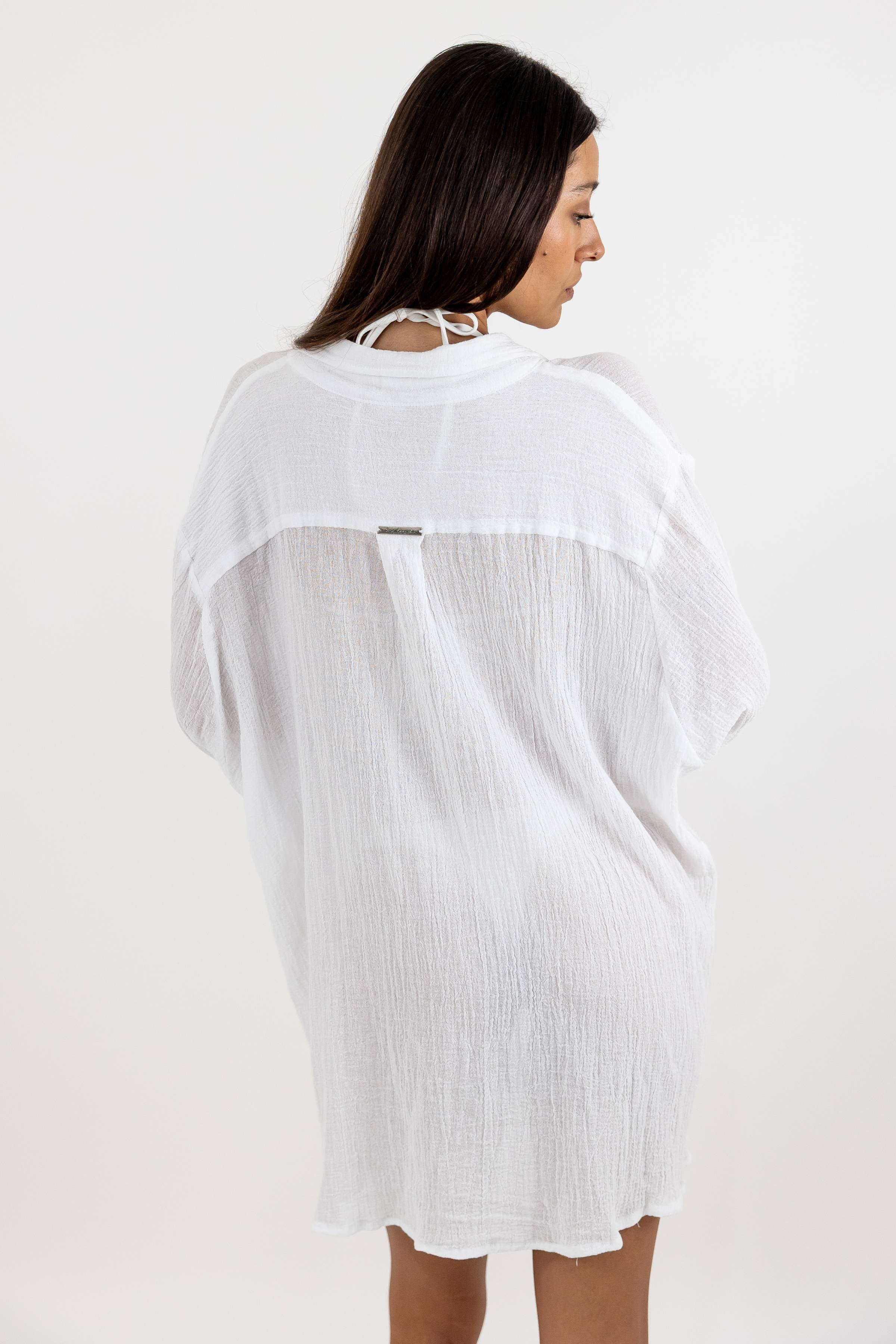 Camisa Gala de Gasa Estilo Oversize