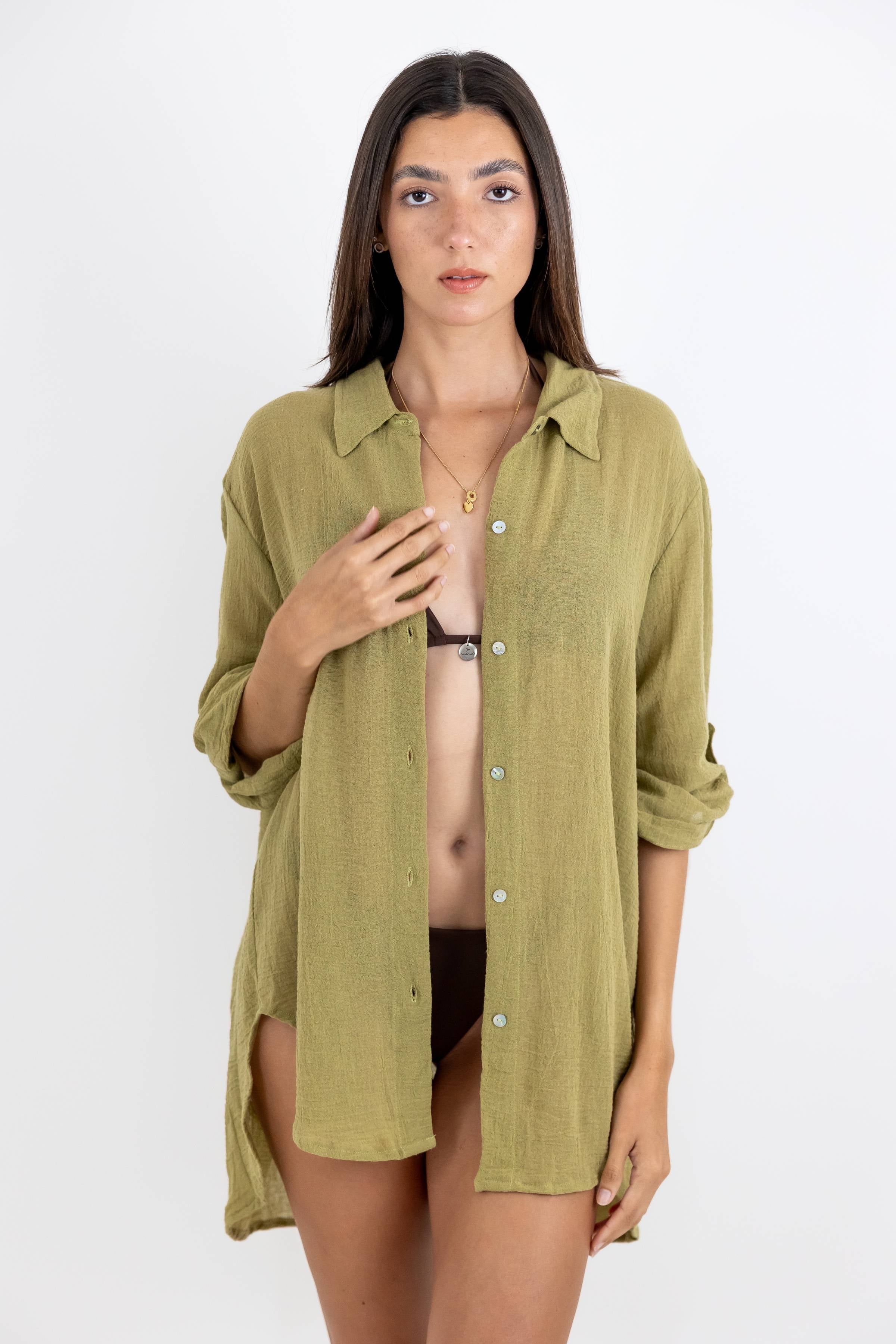 Camisa Gala de Gasa Estilo Oversize