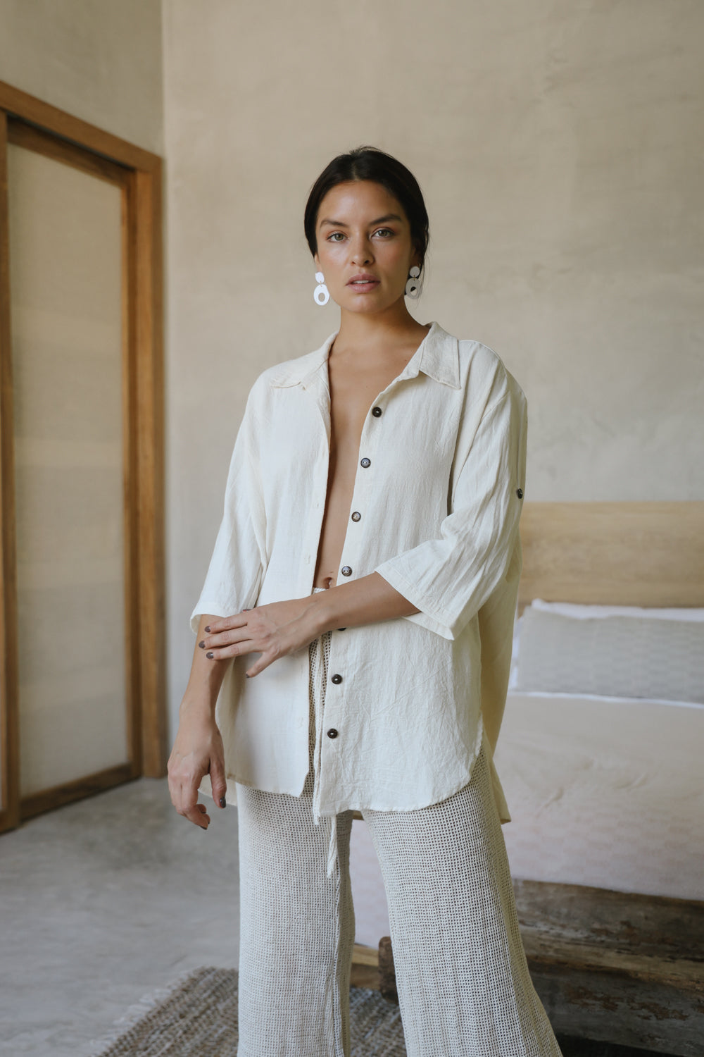 Camisa Gala de Lino Estilo Oversize