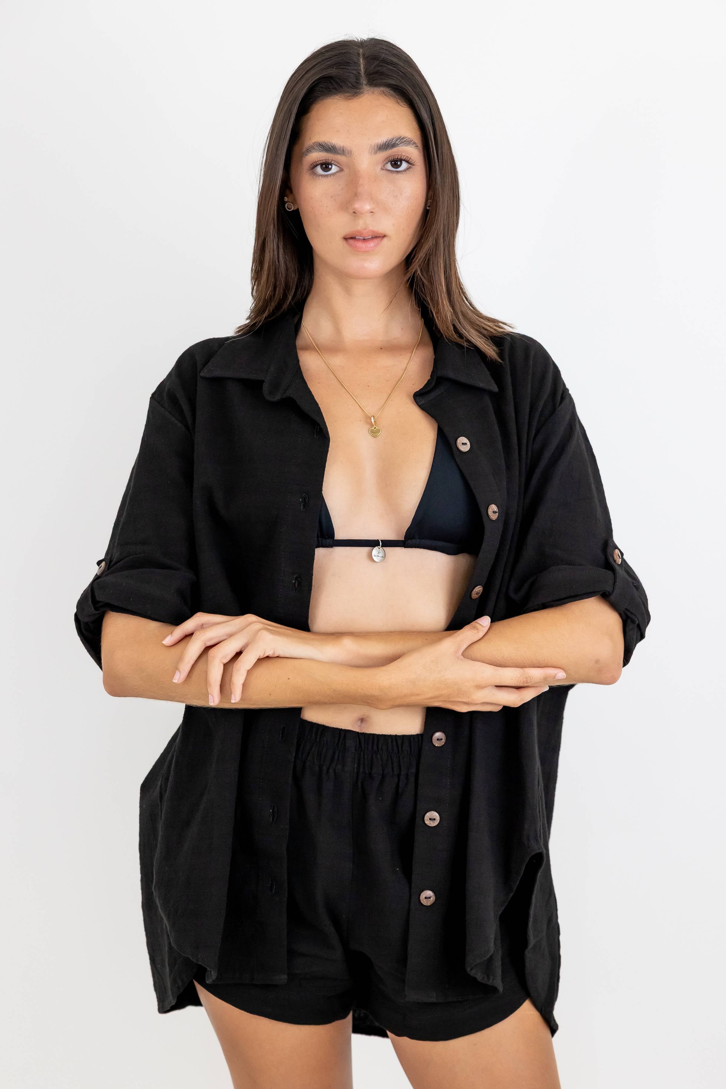 Set Camisa Gala de Manta Cotton con Short Kaira