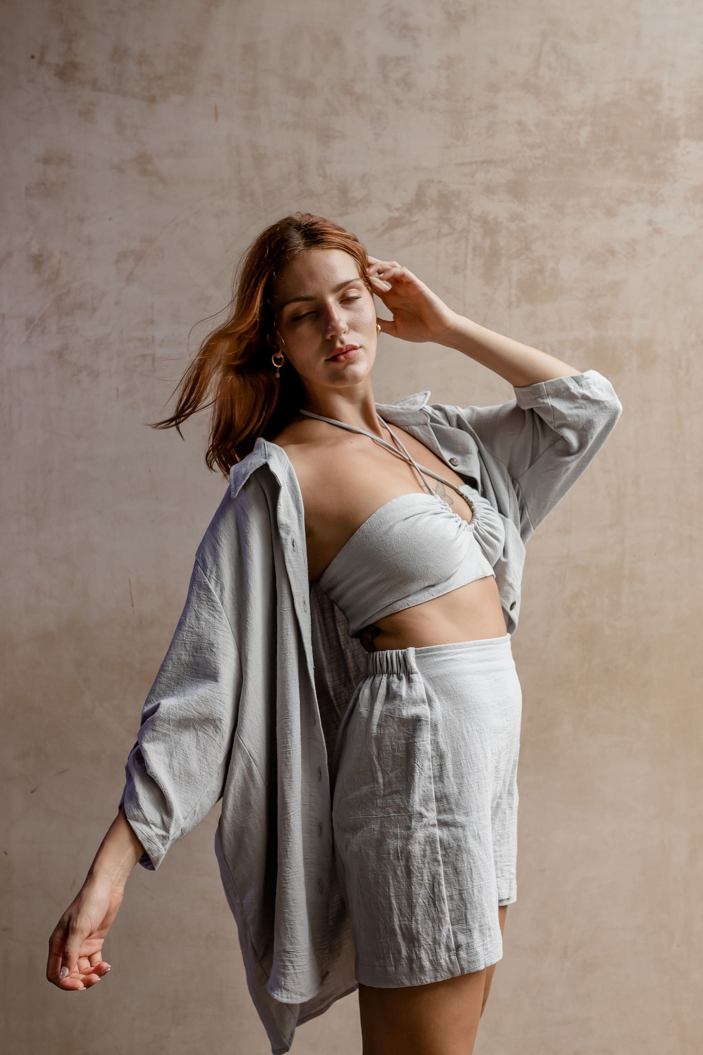 Set Camisa Gala de Lino con Short Kaira