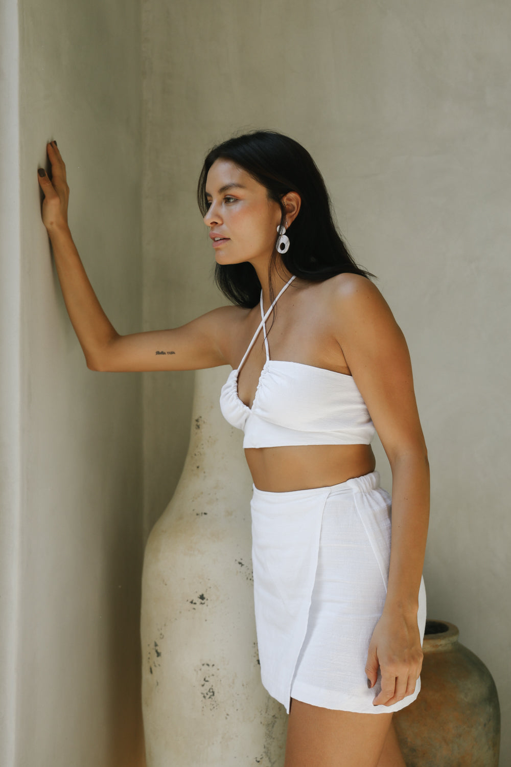 Short Adjustable Linen Skirt Nerea