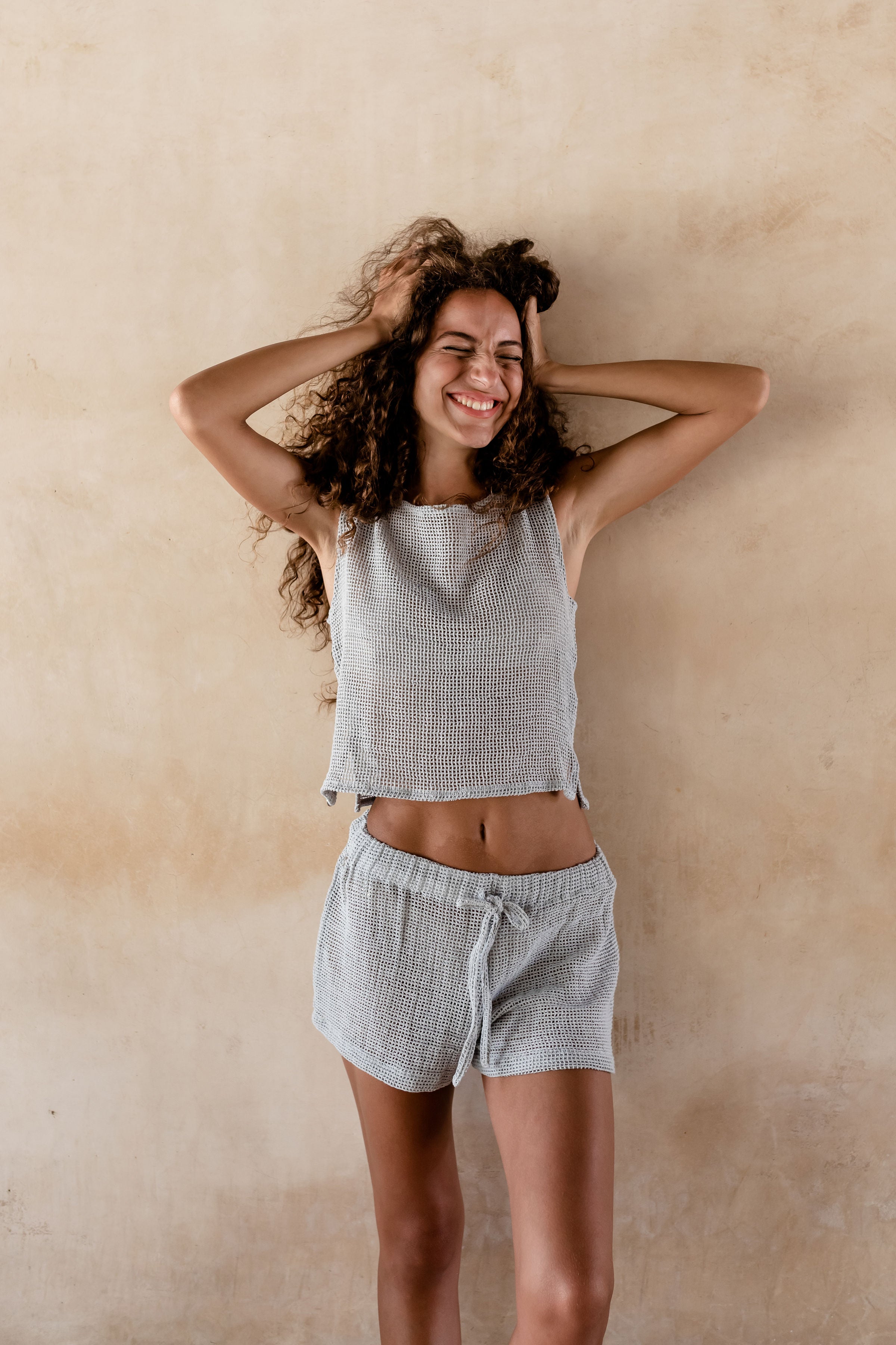 Siena Fishnet Shorts with Adjustable Straps