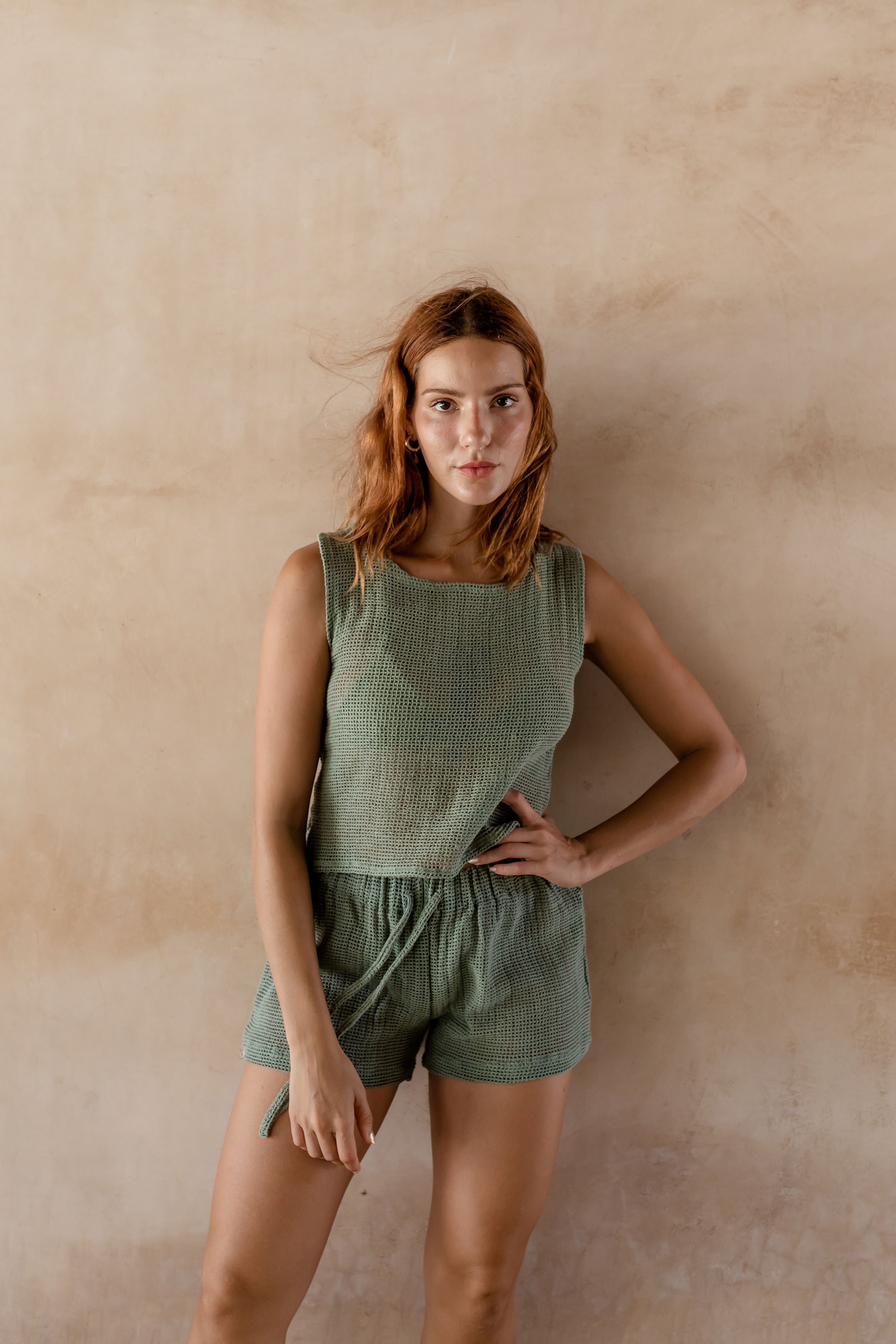 Siena Fishnet Shorts with Adjustable Straps