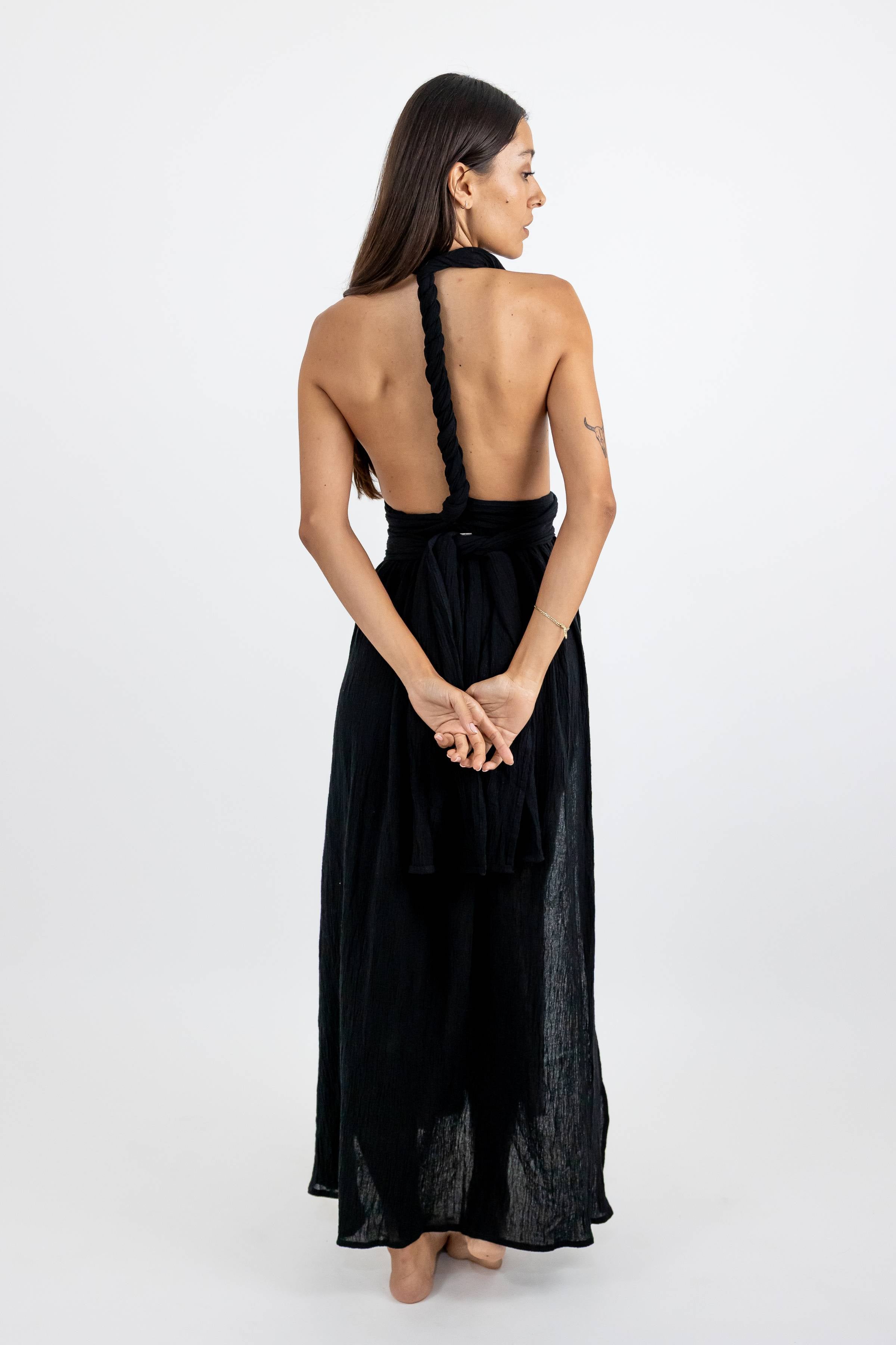 Vestido Coba de Algodón con Cintas Ajustables