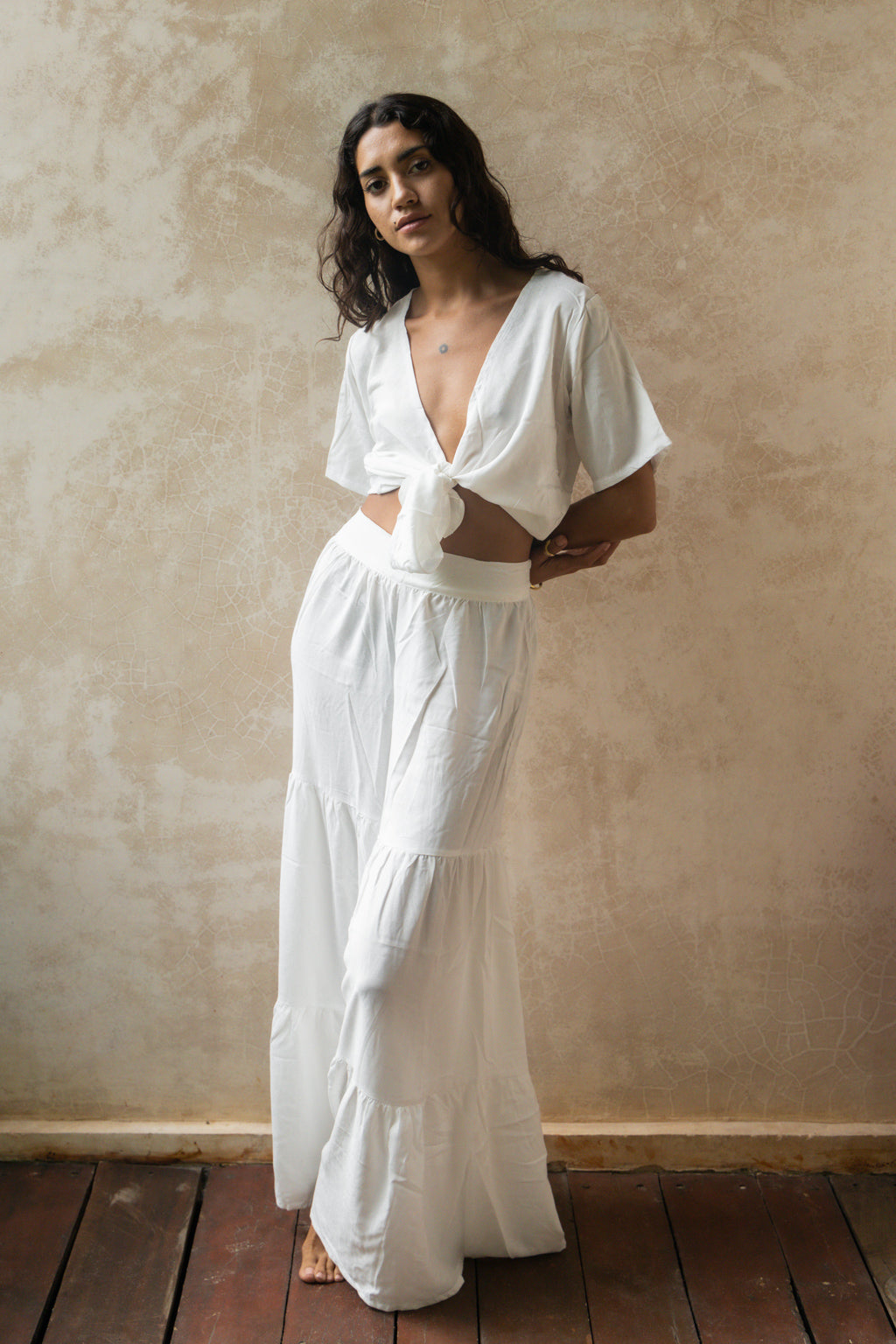 Bea Rayon Blouse with Short Sleeves