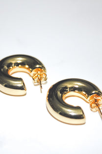 Gold Plated Chunky Hoop Earrings