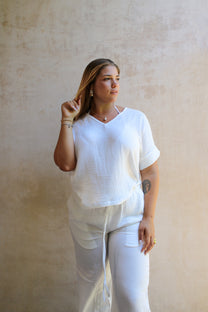 Lara Baby Cotton V-Neck Blouse