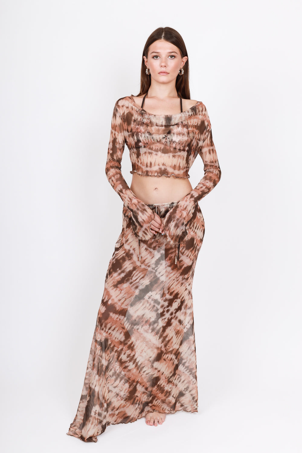 Falda Lago de Mesh Corte Sirena Erosión