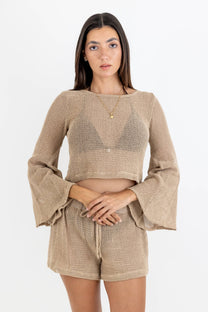 Long Sleeve Net Blouse Alessa 