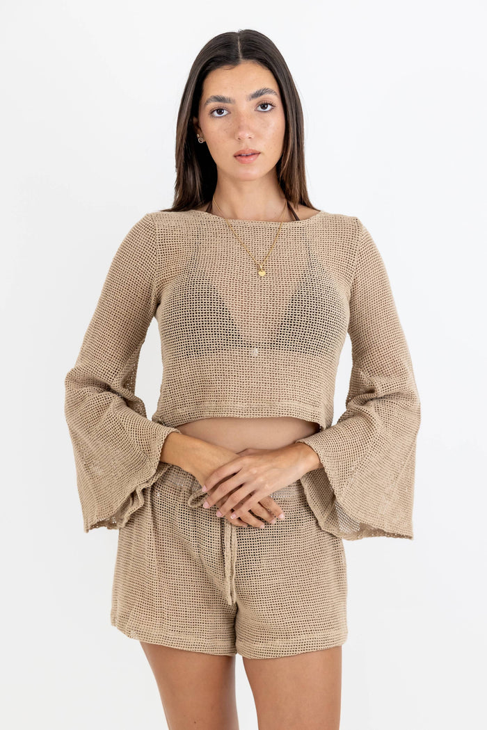 Blusa Alessa de Red con Manga Larga