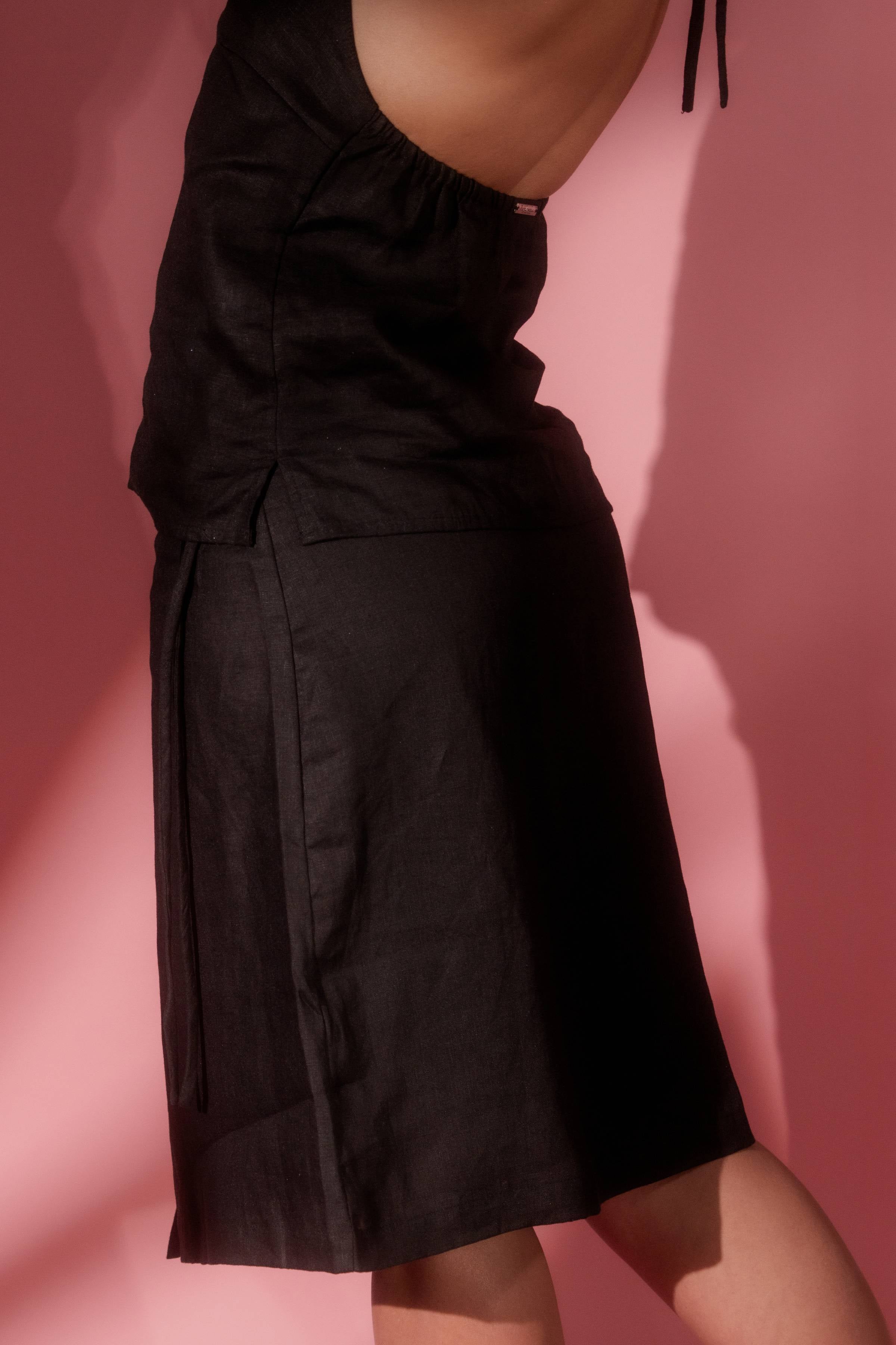 Blusa Suspiro Halter de Lino Ajustable Sandmade