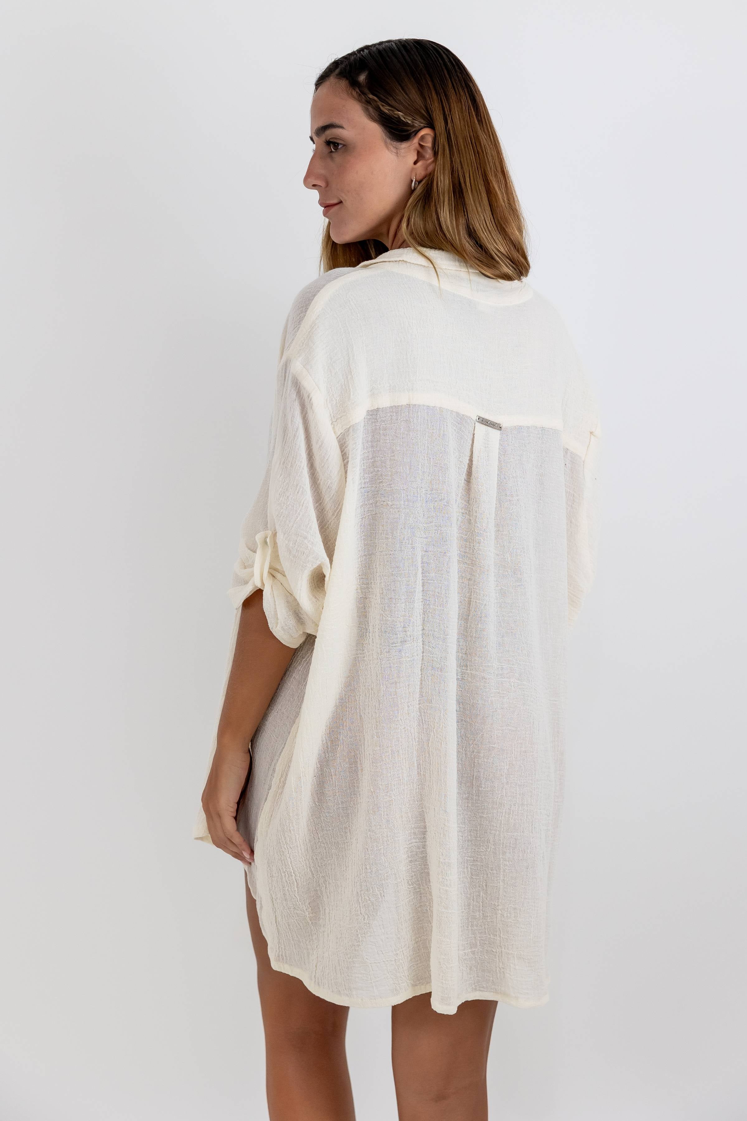 Camisa Gala de Gasa Estilo Oversize