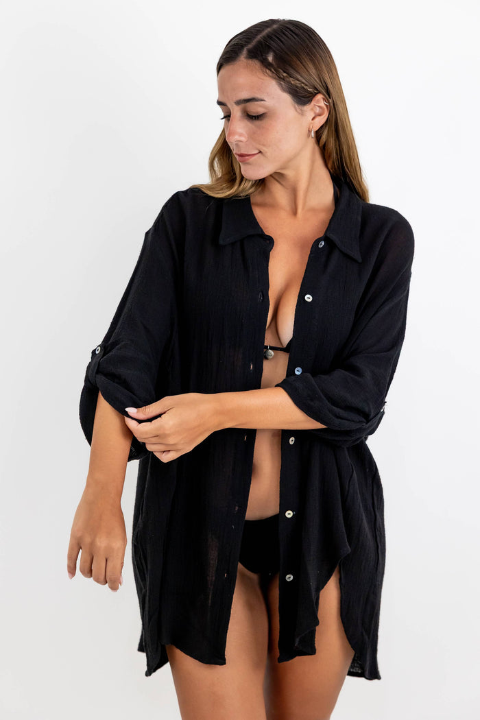 Camisa Gala de Gasa Estilo Oversize