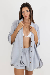 Set Gala Linen Shirt with Kaira Shorts