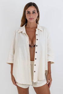 Oversize Style Linen Shirt Gala