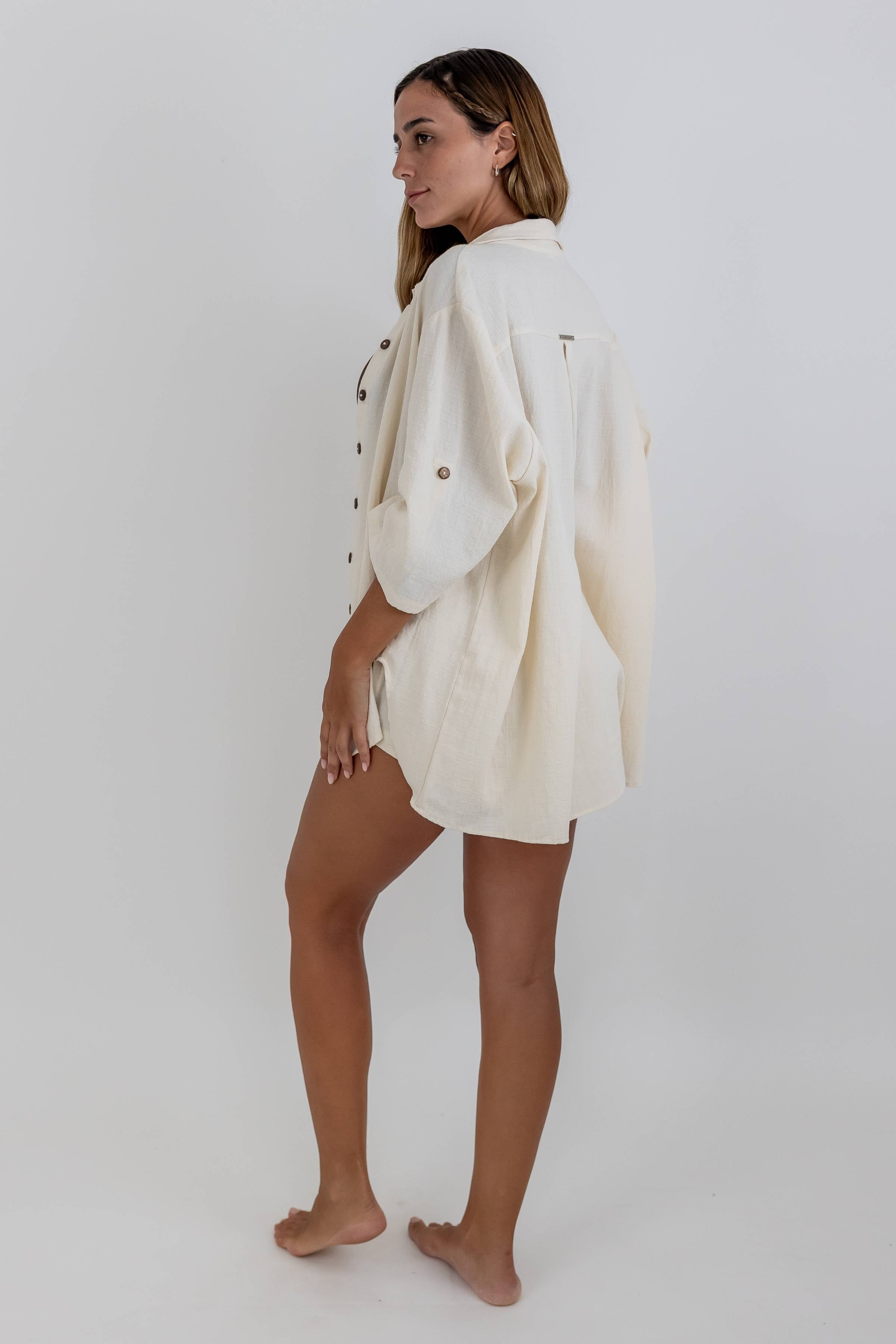 Oversize Style Linen Shirt Gala