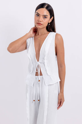 Ruffled Front Water Vest