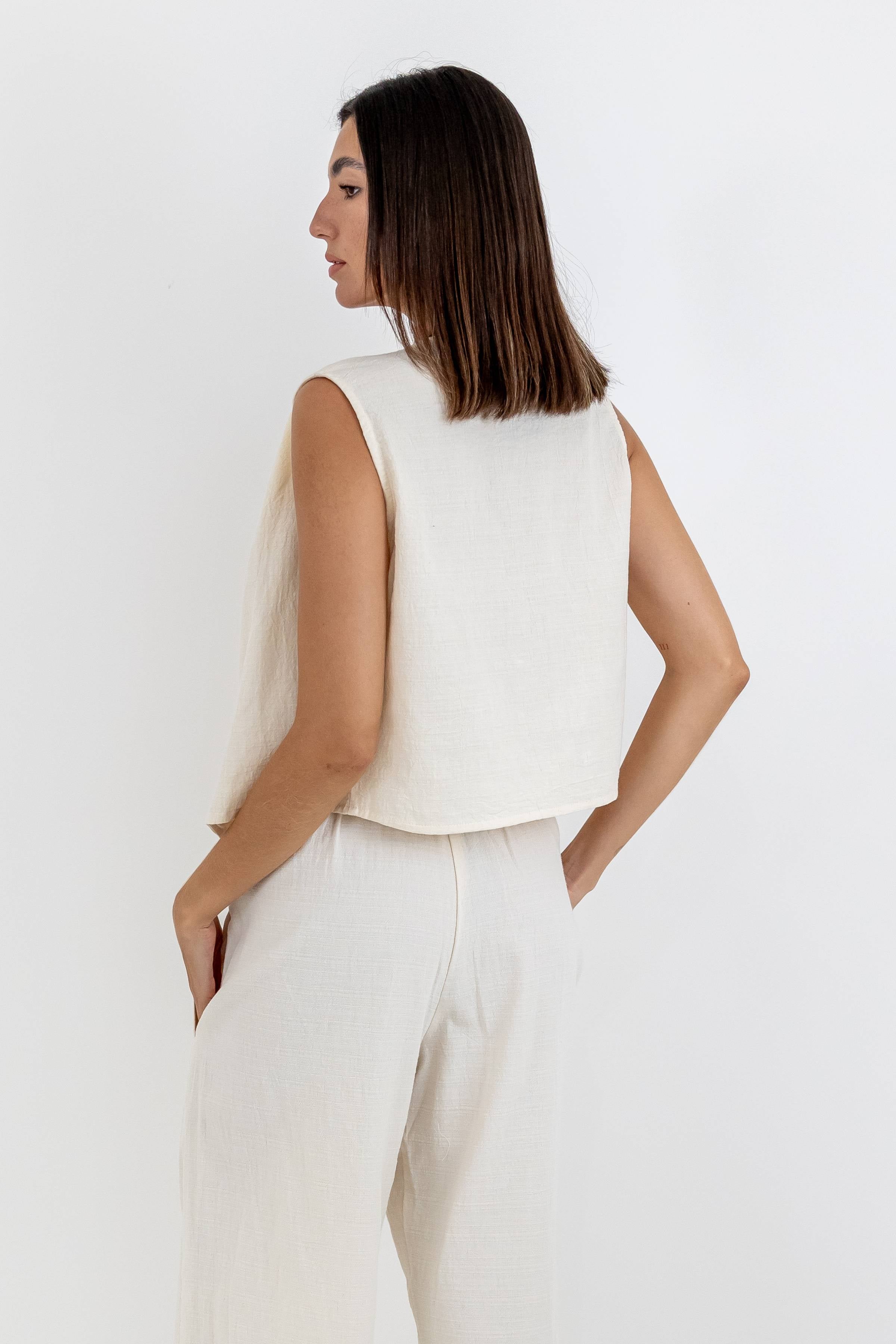 Chaleco Amalfi de Manta Cotton con Botones