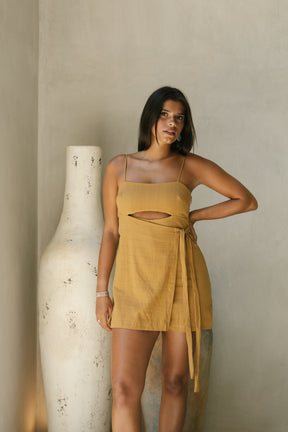 Vestido Ainoa de Manta Cotton Corto con Abertura Sun Sale
