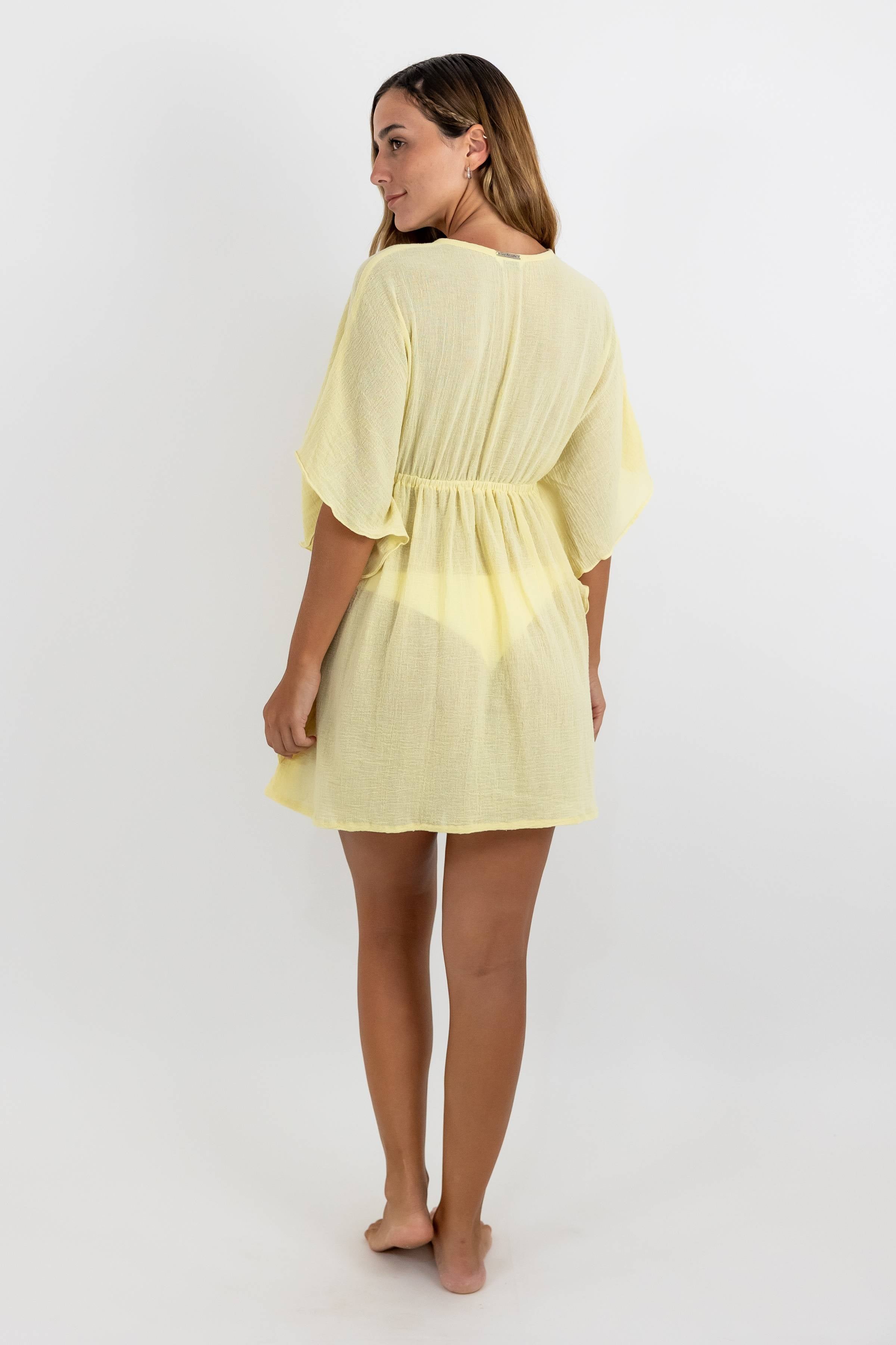 Vestido Aurora de Gasa Corto con Olanes Laterales