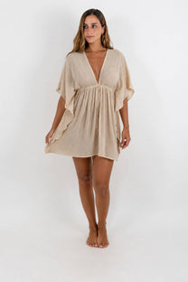 Aurora Short Chiffon Dress with Side Ruffles