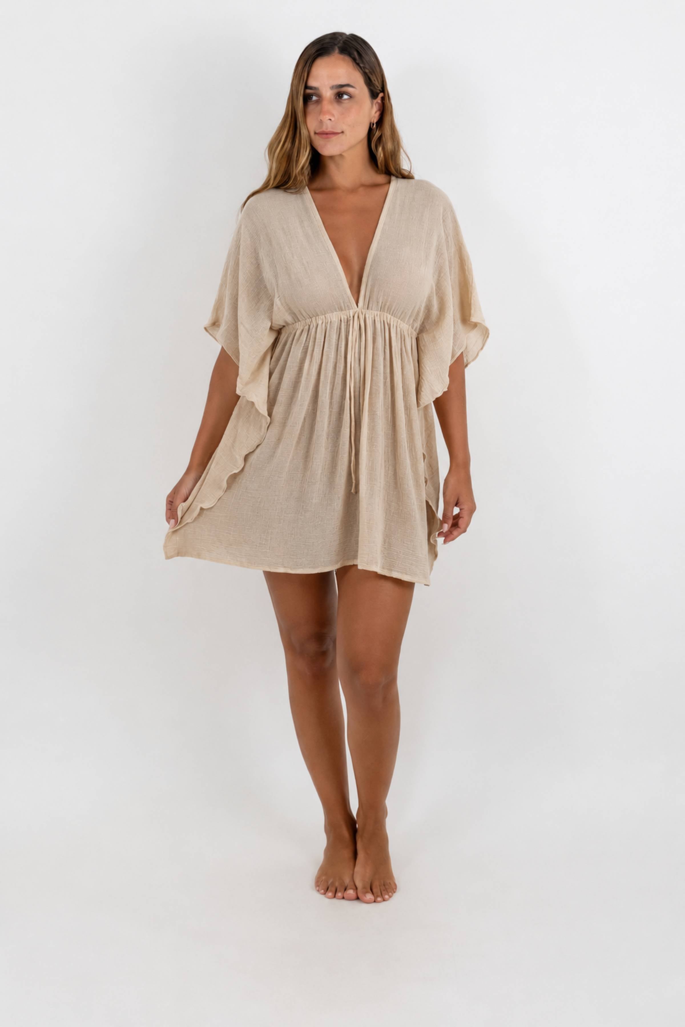 Aurora Short Chiffon Dress with Side Ruffles