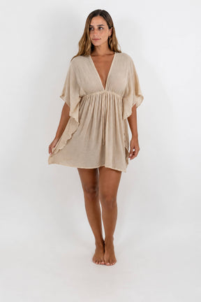 Aurora Short Chiffon Dress with Side Ruffles