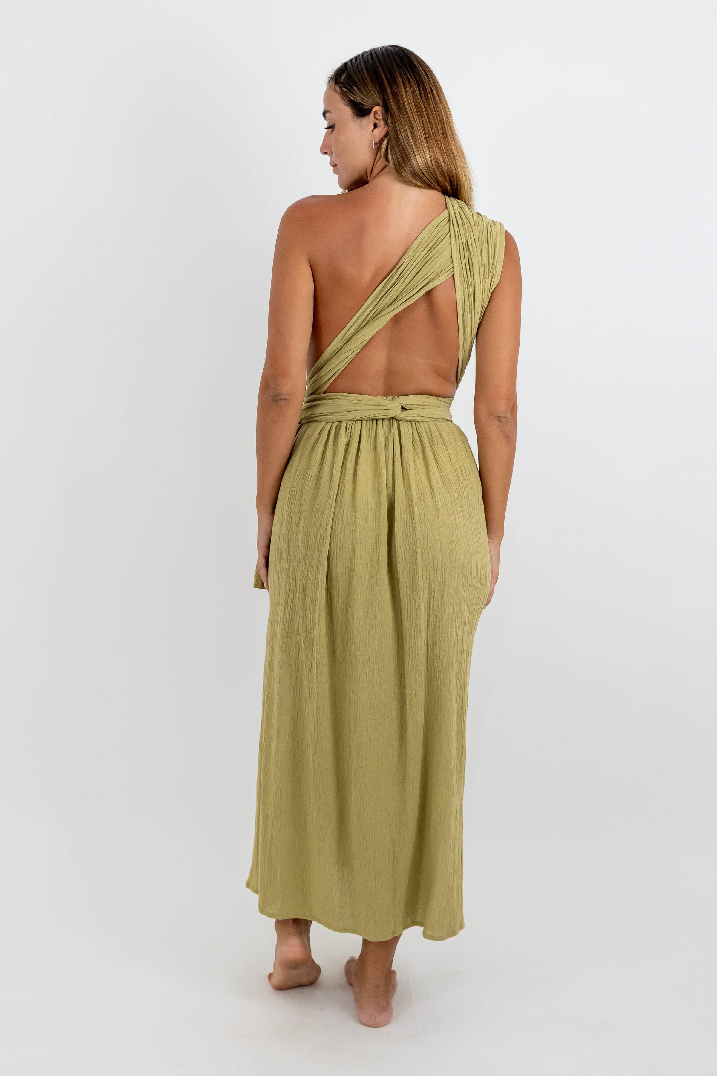 Vestido Coba de Algodón con Cintas Ajustables