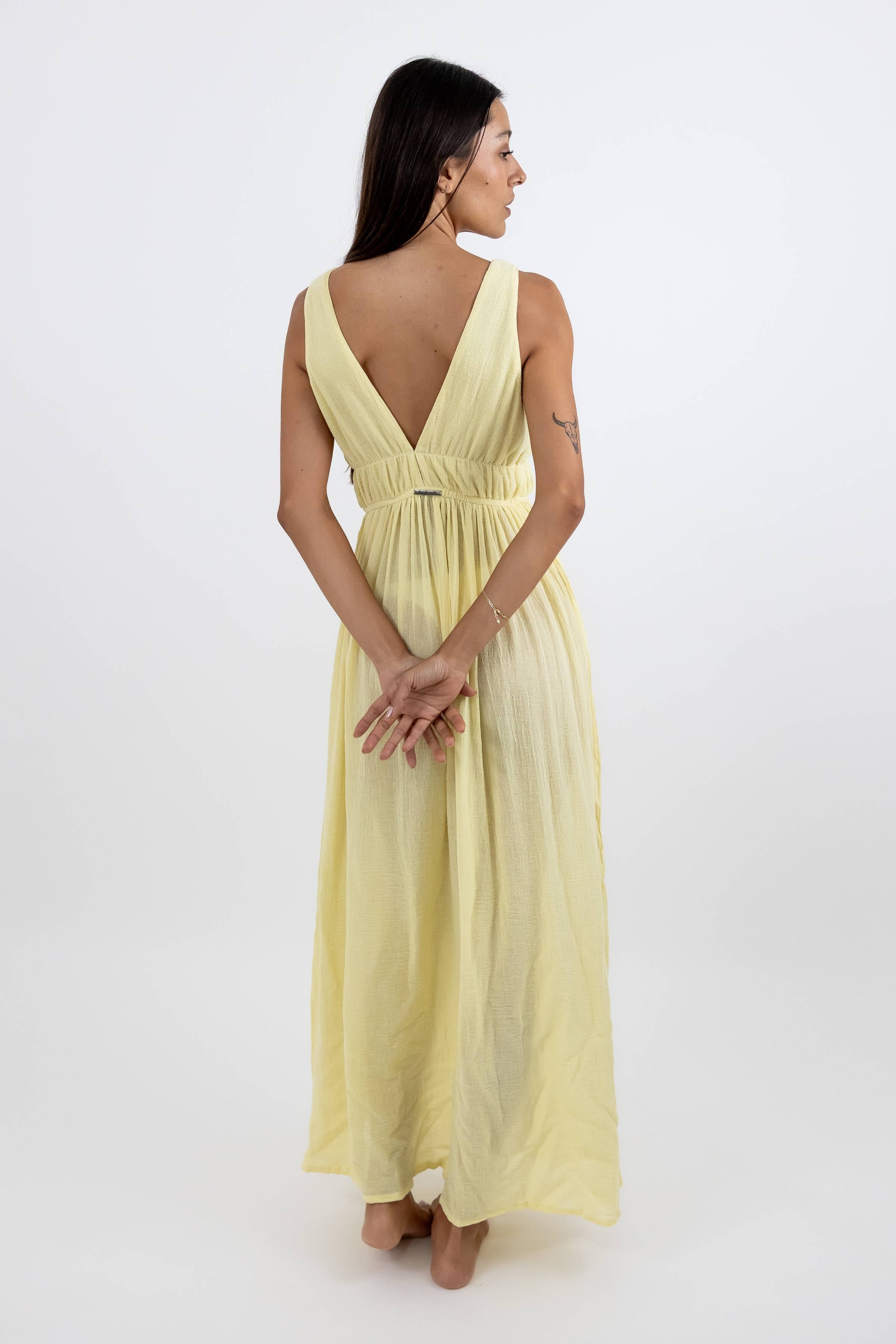 Estela Long Sleeveless Chiffon Dress