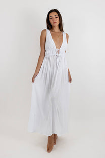 Estela Long Sleeveless Chiffon Dress