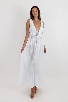 Estela Long Sleeveless Chiffon Dress